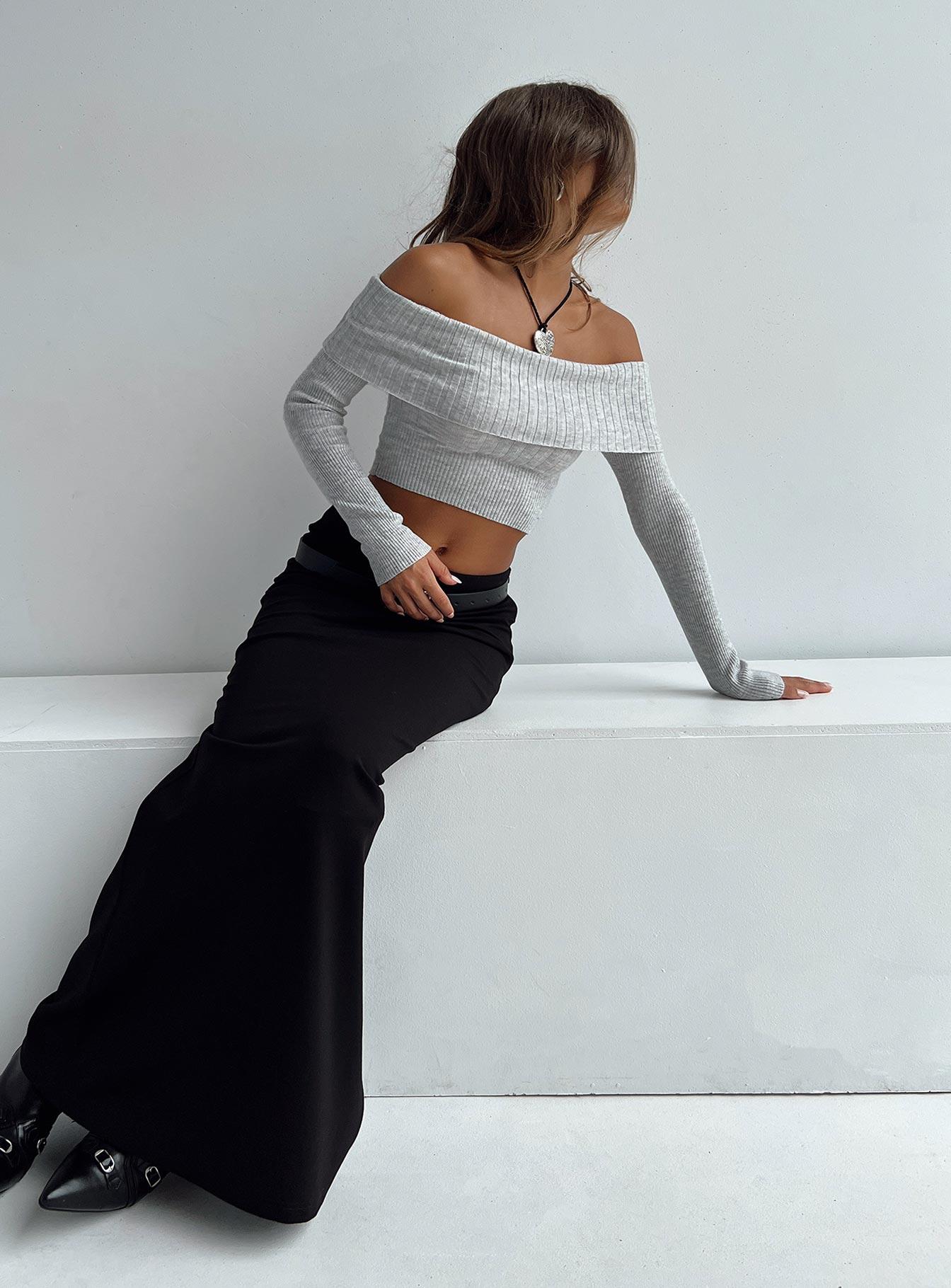 Tagula Off The Shoulder Top Grey Product Image