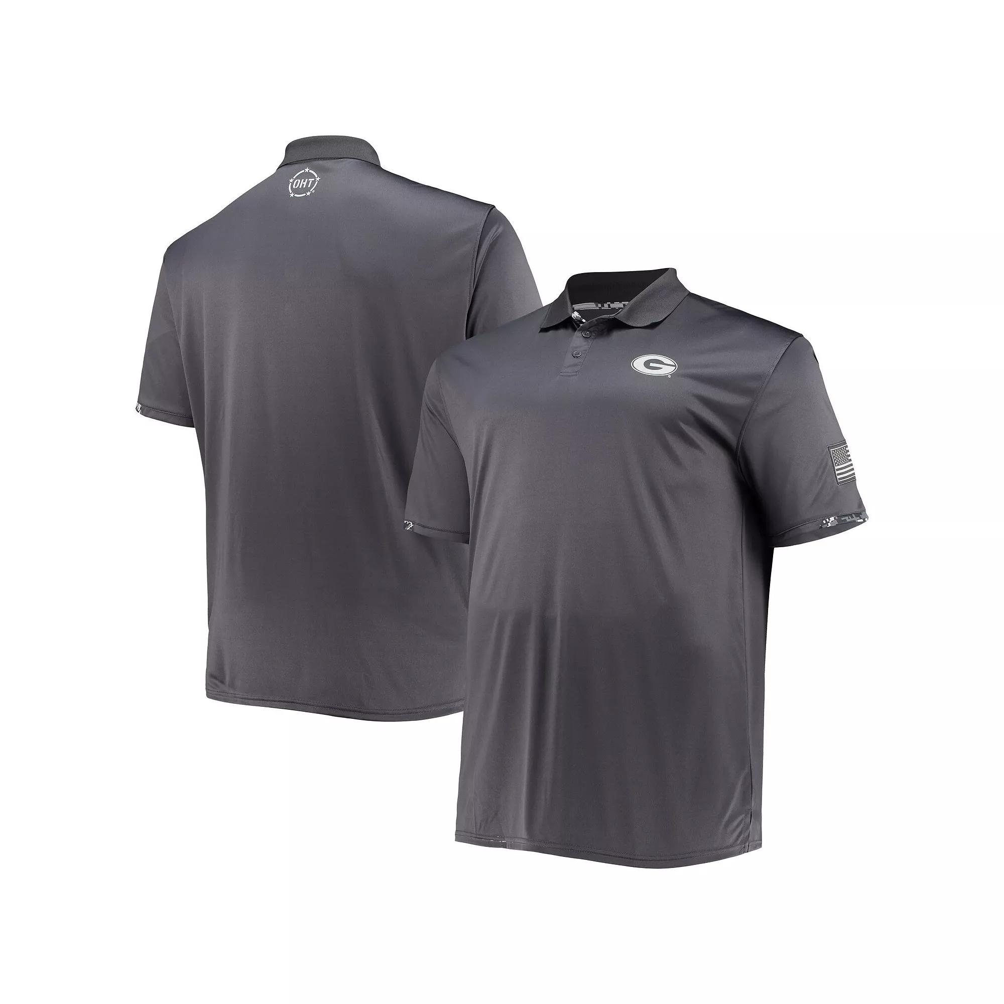 Men's Colosseum Charcoal Georgia Bulldogs Big & Tall OHT Military Appreciation Digital Camo Polo,  Product Image