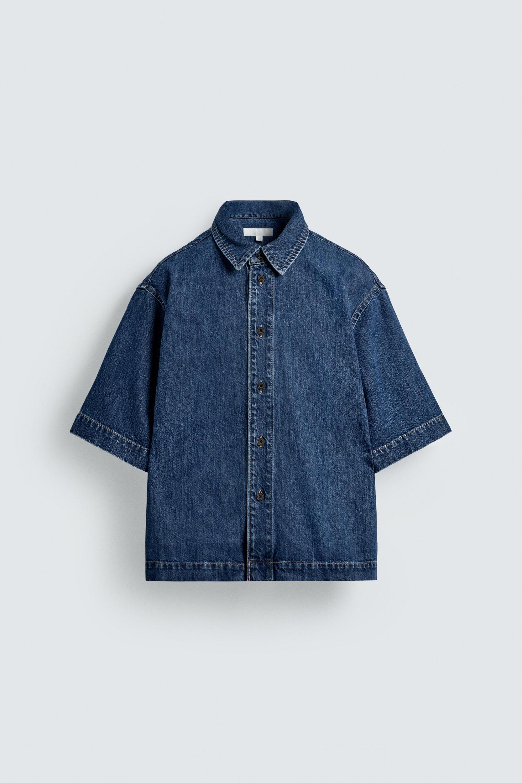 SHORT SLEEVE DENIM SHIRT Product Image