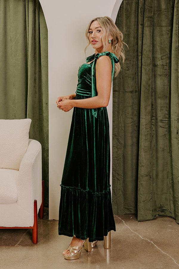 Cranberry Martini Velvet Midi in Hunter Green Product Image