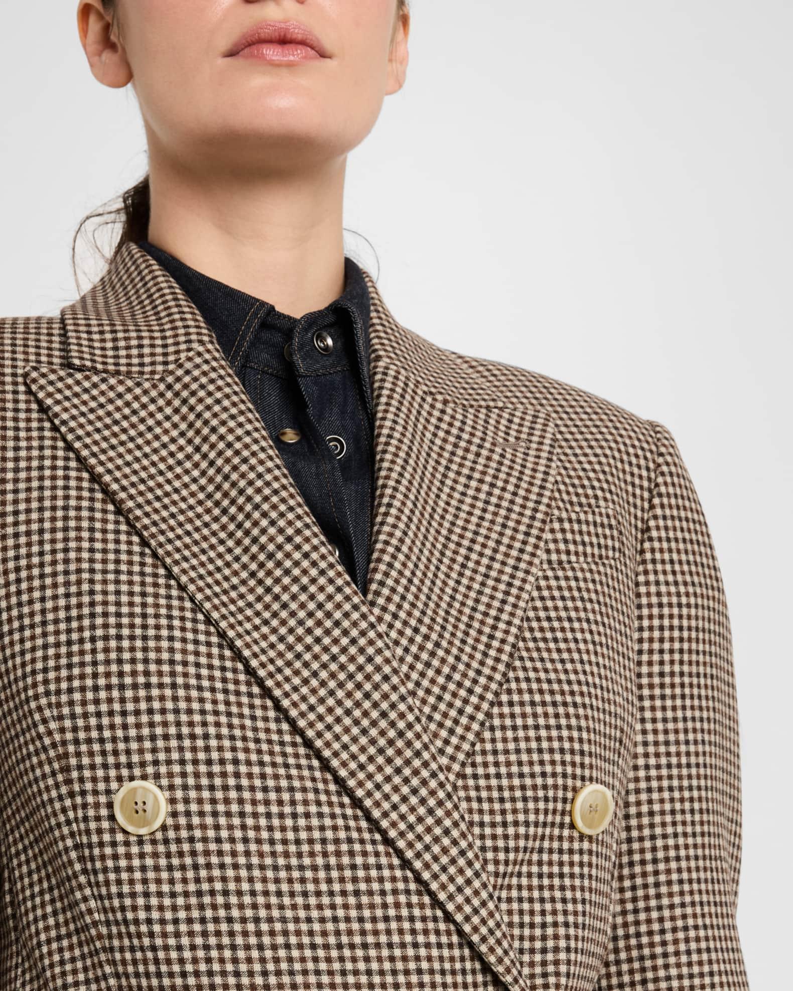 Double-Breasted Check Blazer Product Image