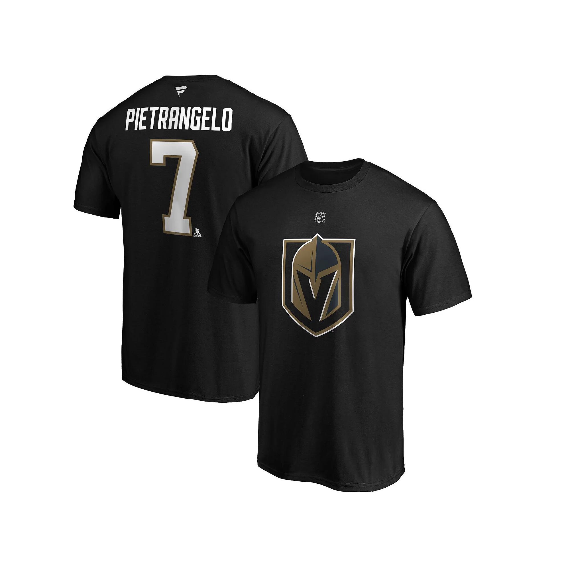 Men's Fanatics Branded Alex Pietrangelo Black Vegas Golden Knights Authentic Stack Name & Number T-Shirt,  Product Image