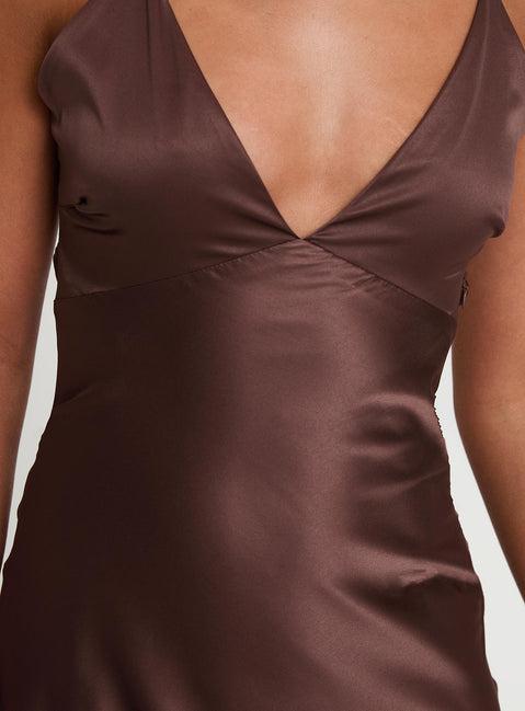 Angels Only Maxi Dress Chocolate Product Image