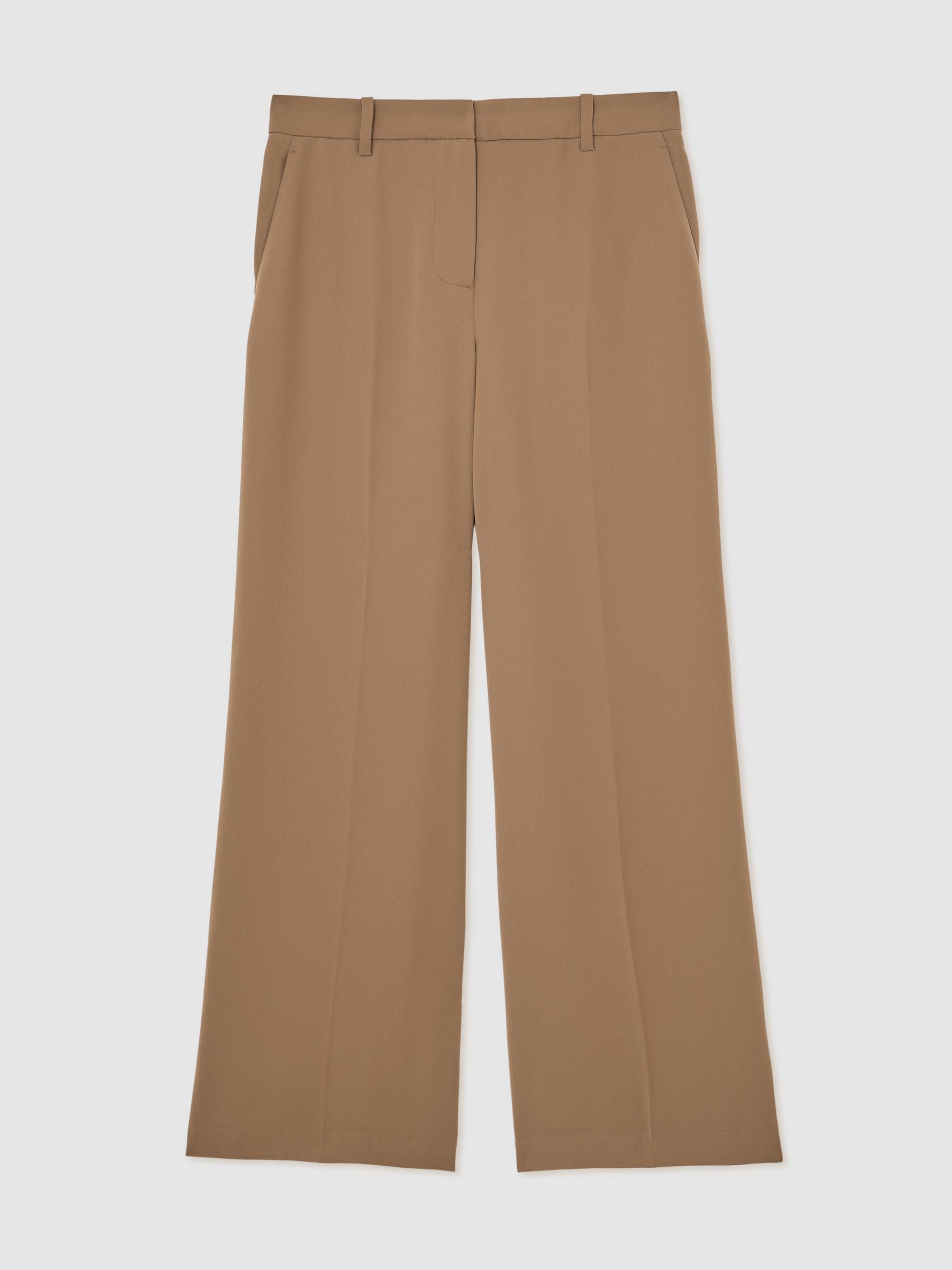 Wide-Leg Tailored Trousers in Camel Product Image