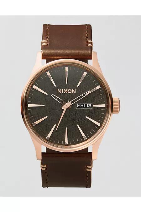 Nixon Sentry Leather Watch Men's Product Image
