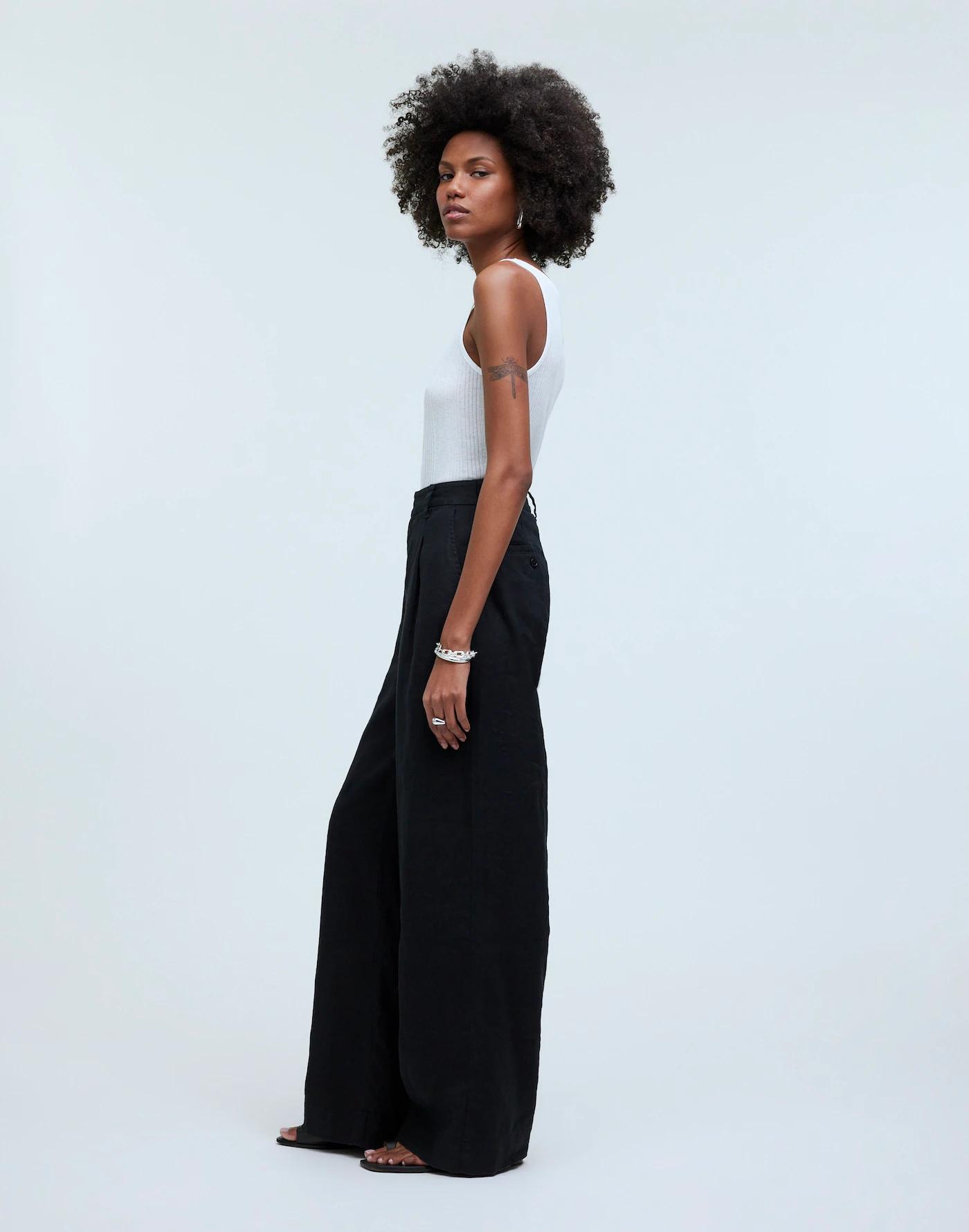 The Harlow Wide-Leg Pant in 100% Linen Product Image