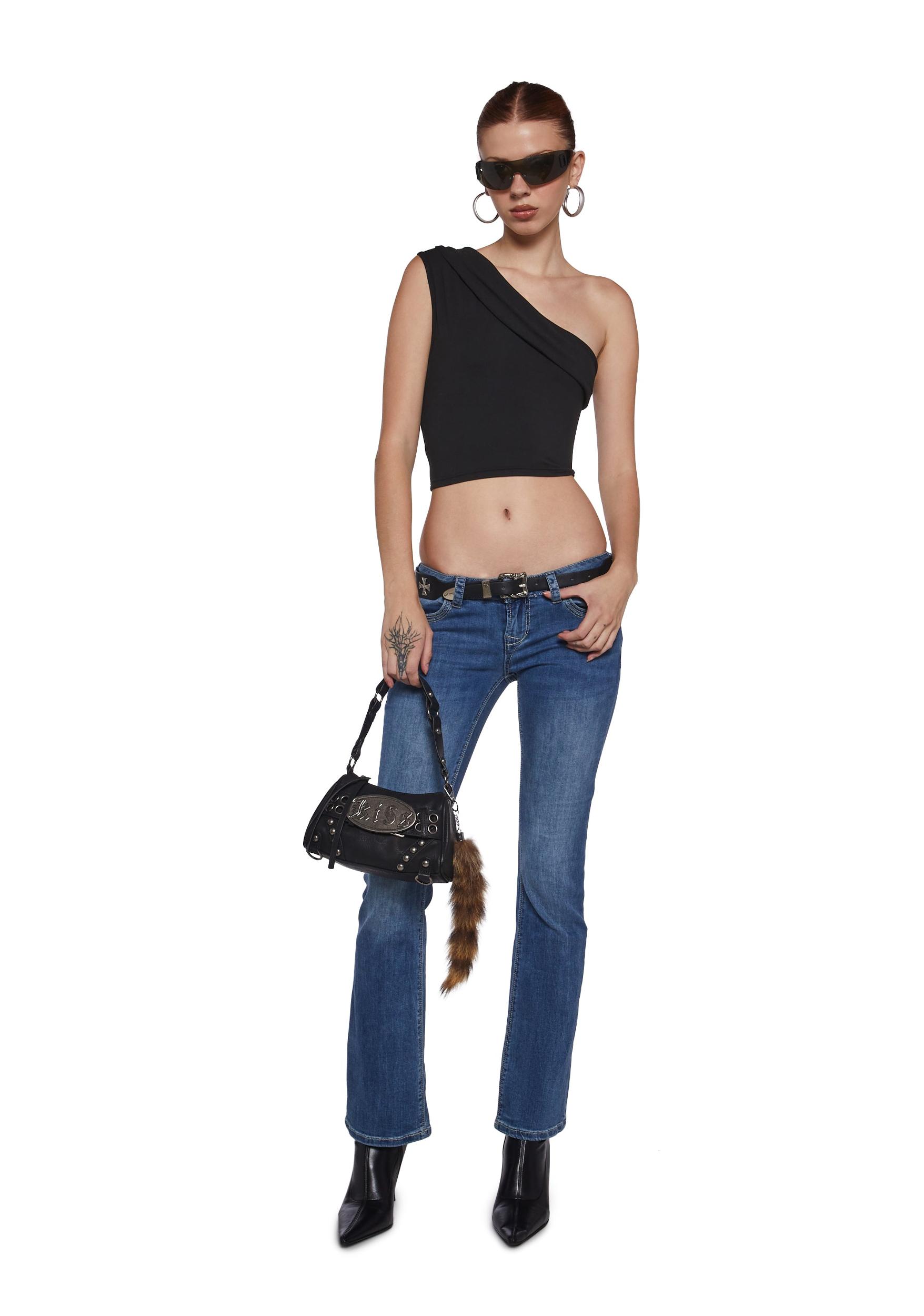 Womens Sexy Off The Shoulder Top - Black Product Image