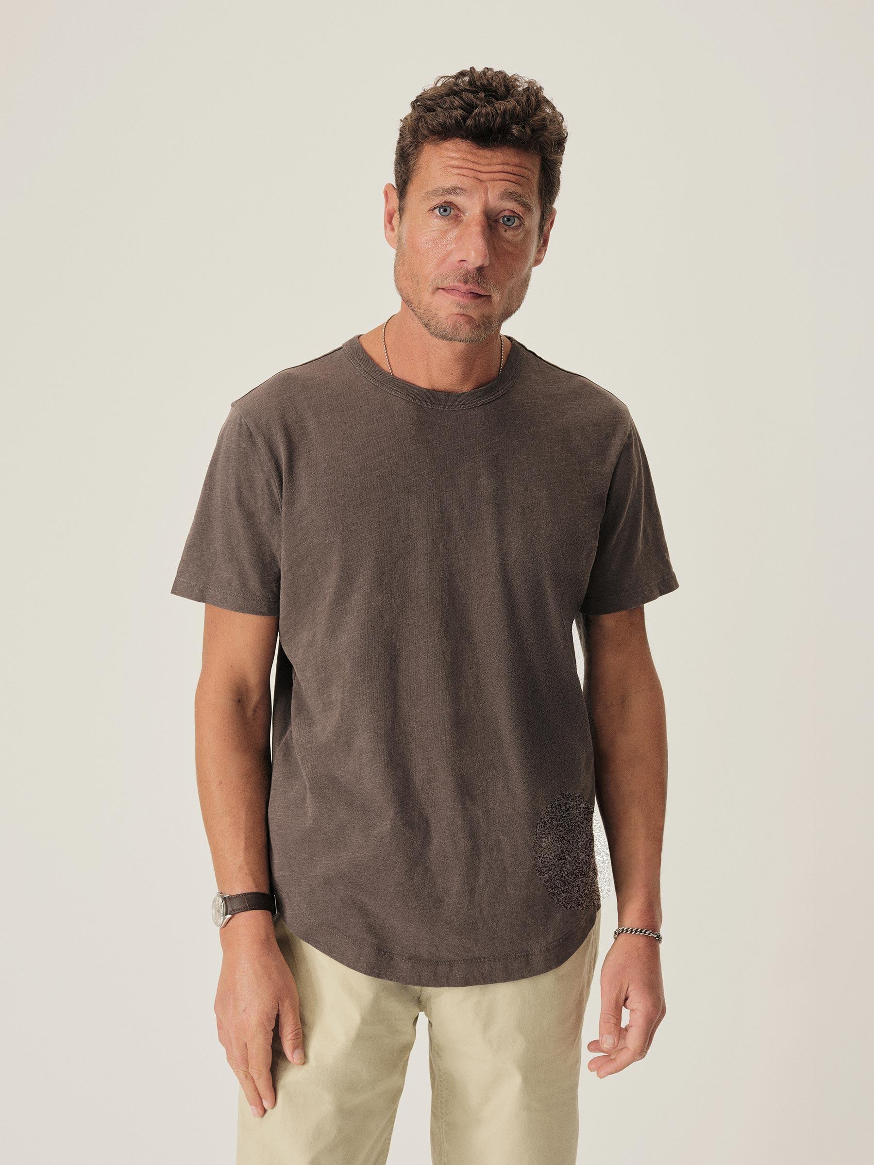 Clove Venice Wash Slub Curved Hem Tee Product Image