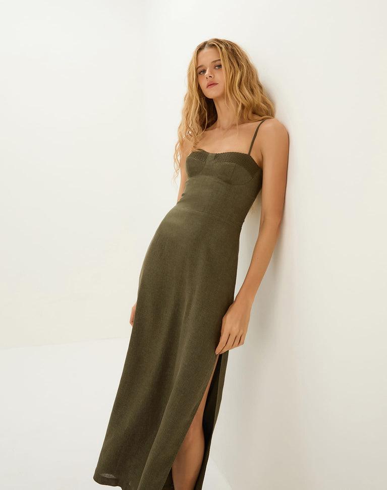 Mallorca Midi Dress - Evergreen Product Image