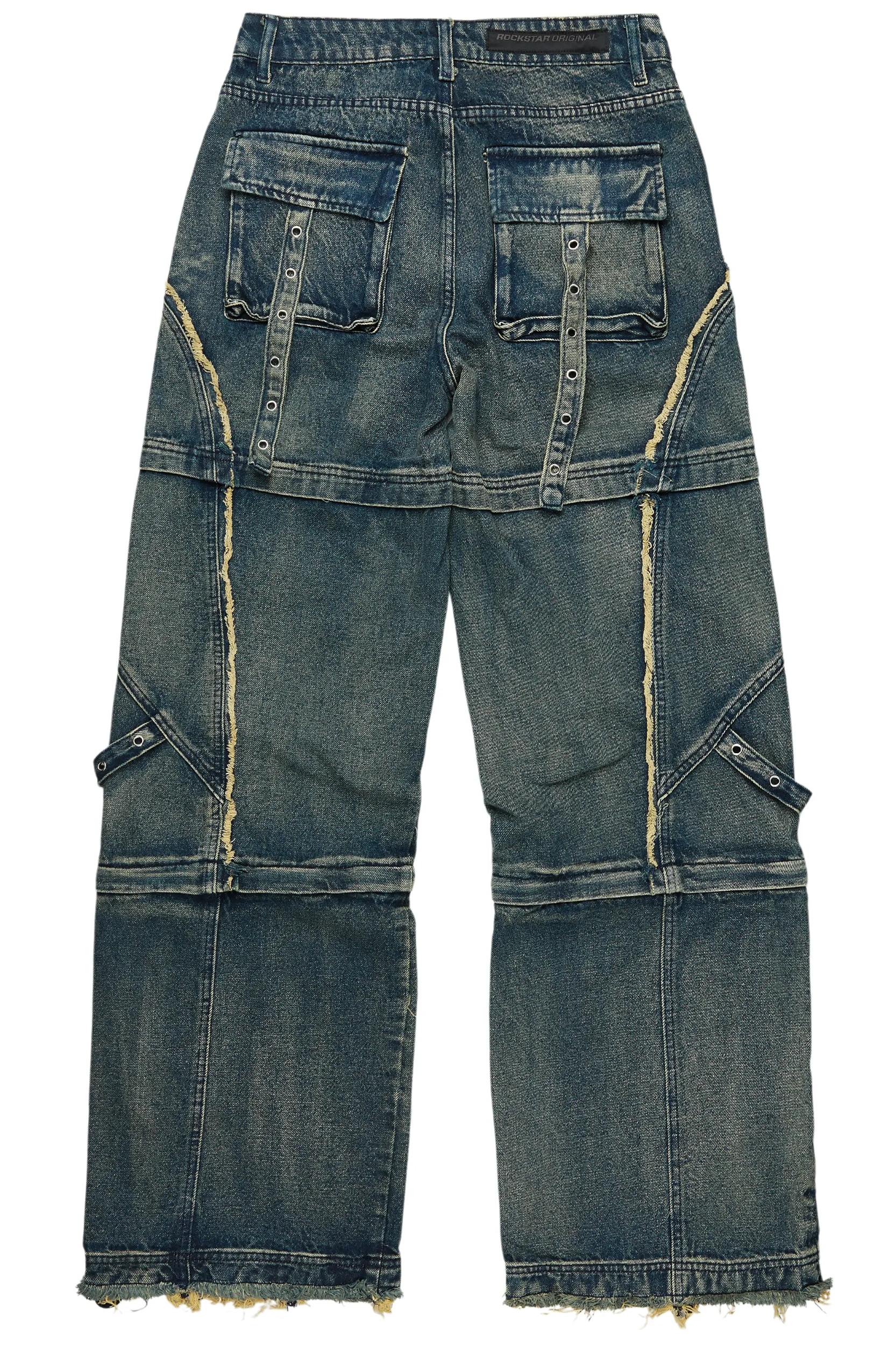 Three Maxi Blue Baggy Fit Jean Male Product Image
