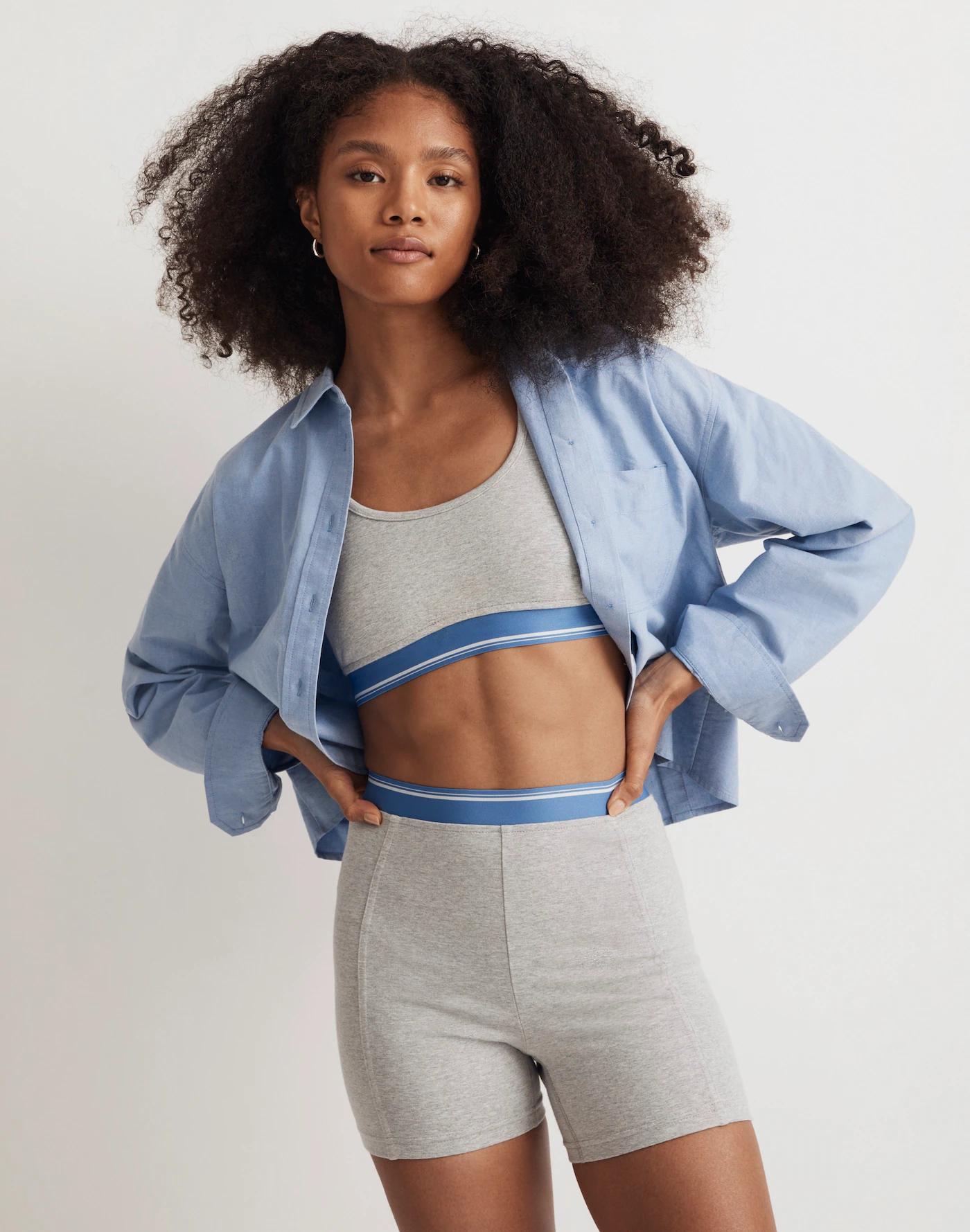 Knit Trimmed Biker Shorts Product Image