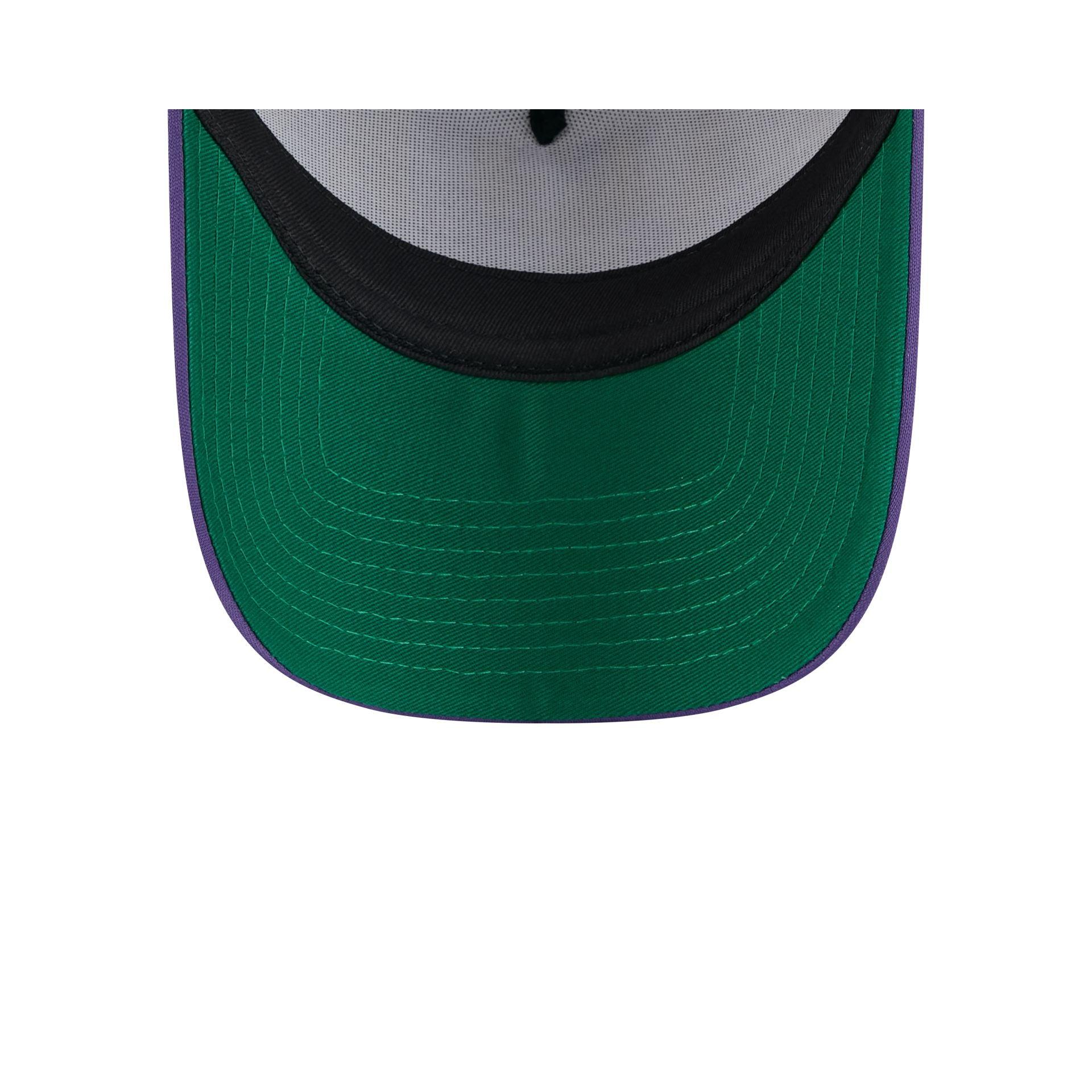 Los Angeles Lakers Distressed 9FORTY A-Frame Trucker Hat Male Product Image