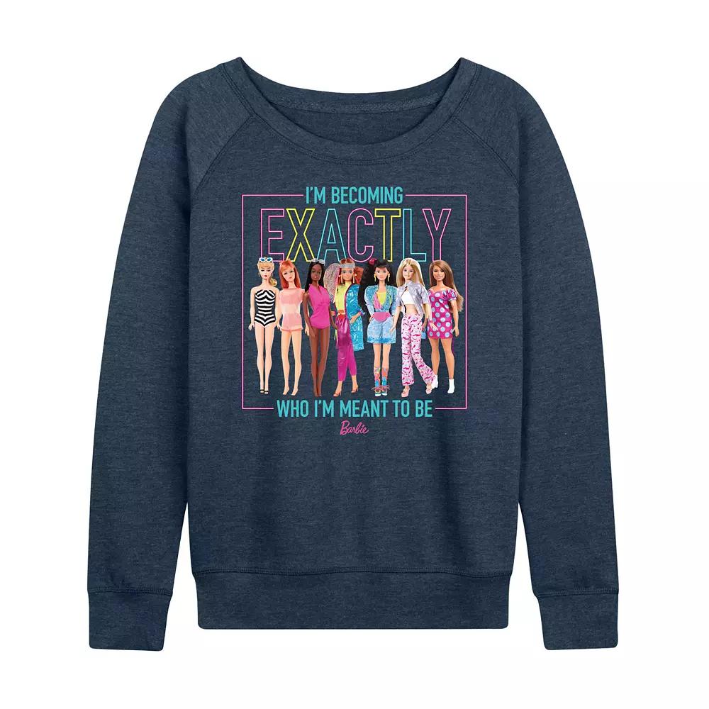 Women's Barbie® Who I'm Meant To Be Graphic French Terry Long Sleeve Tee,  Product Image