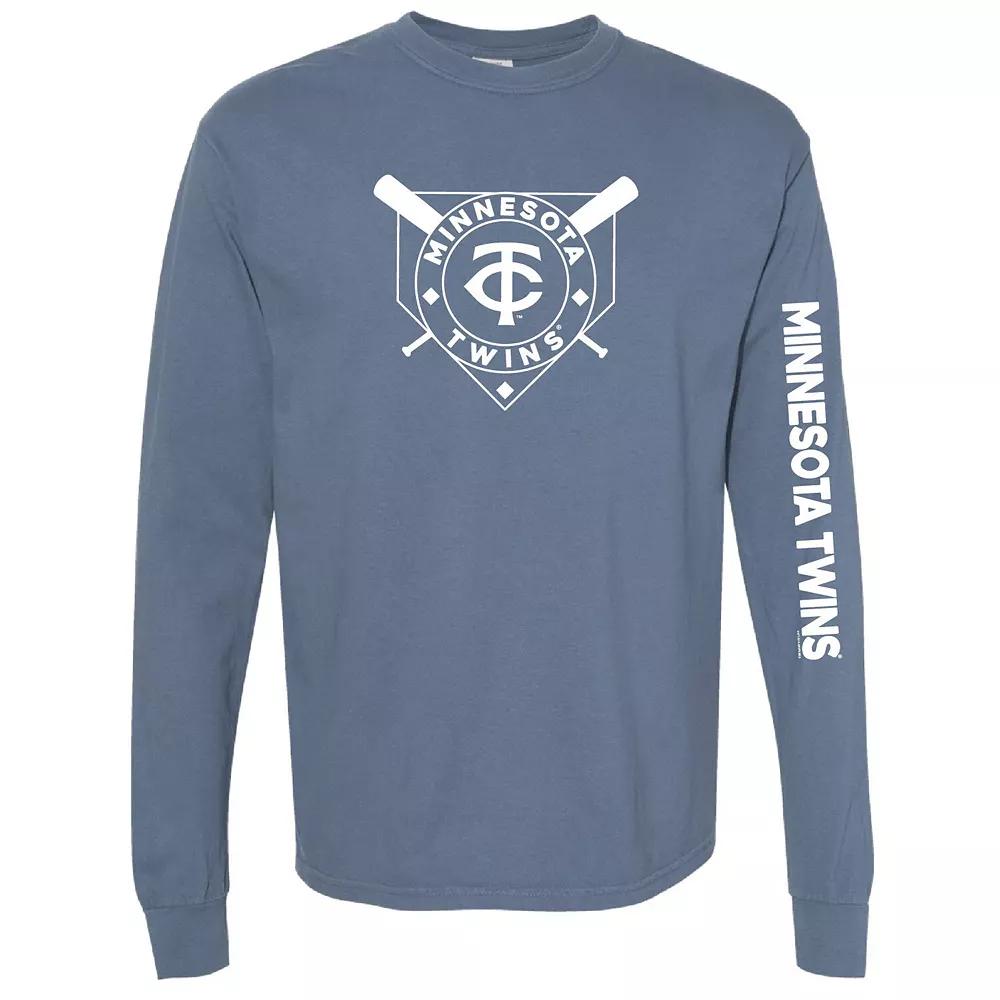 Women's Soft as a Grape Navy Minnesota Twins Pigment Dye Long Sleeve T-Shirt,  Product Image