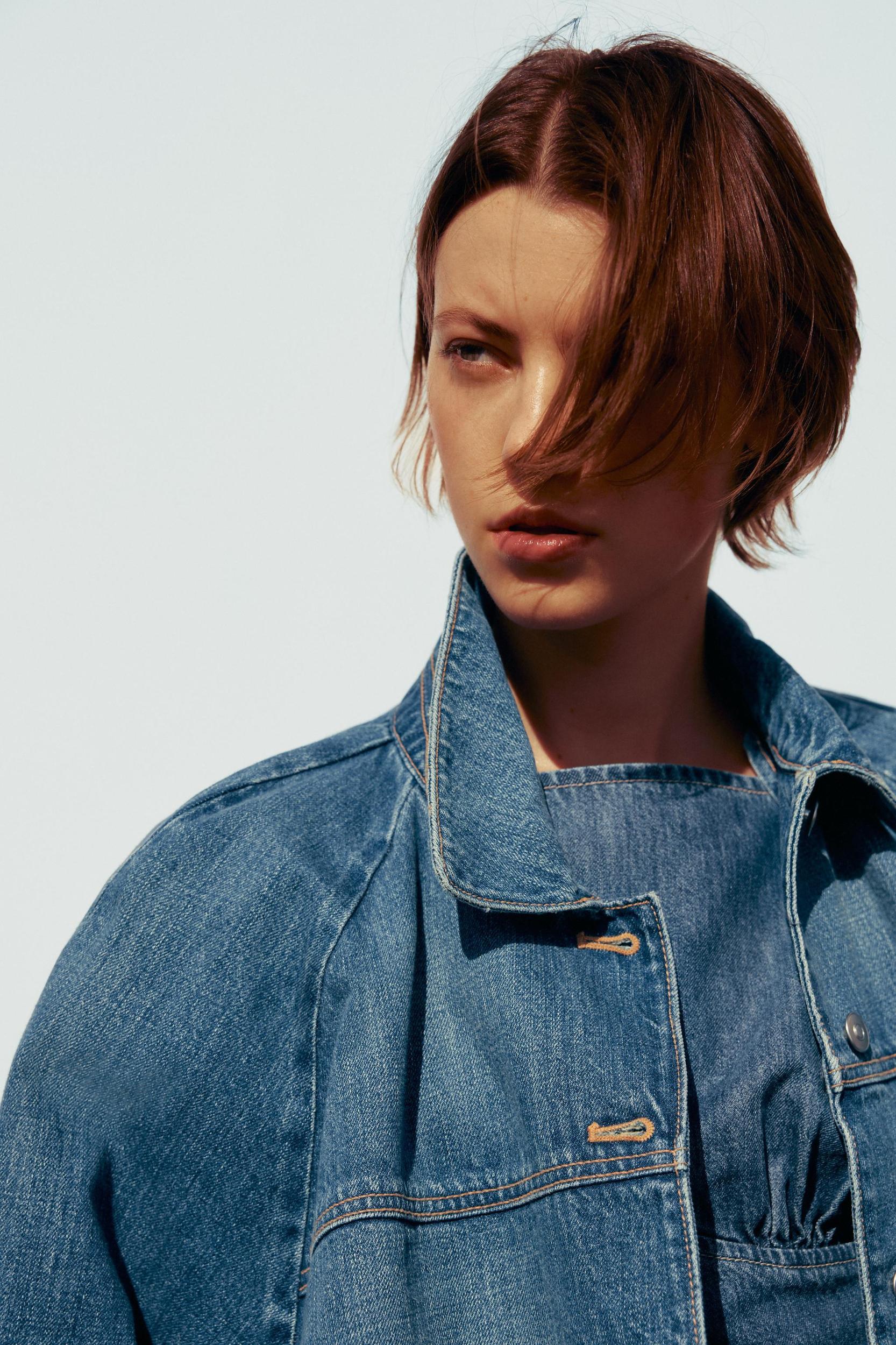 LAYERED DENIM JACKET Product Image