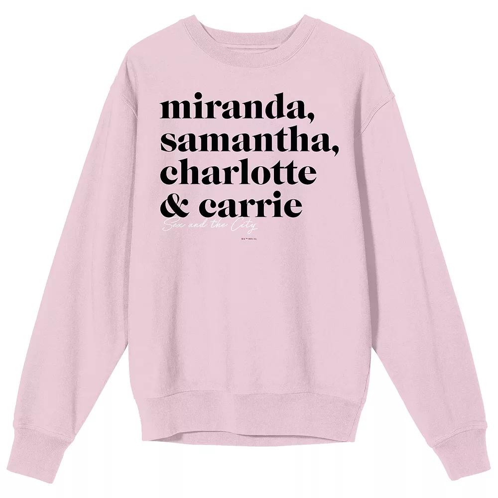 Women's Sex And The City Carrie & Friends Script Crewneck Graphic Sweatshirt, Girl's,  Product Image