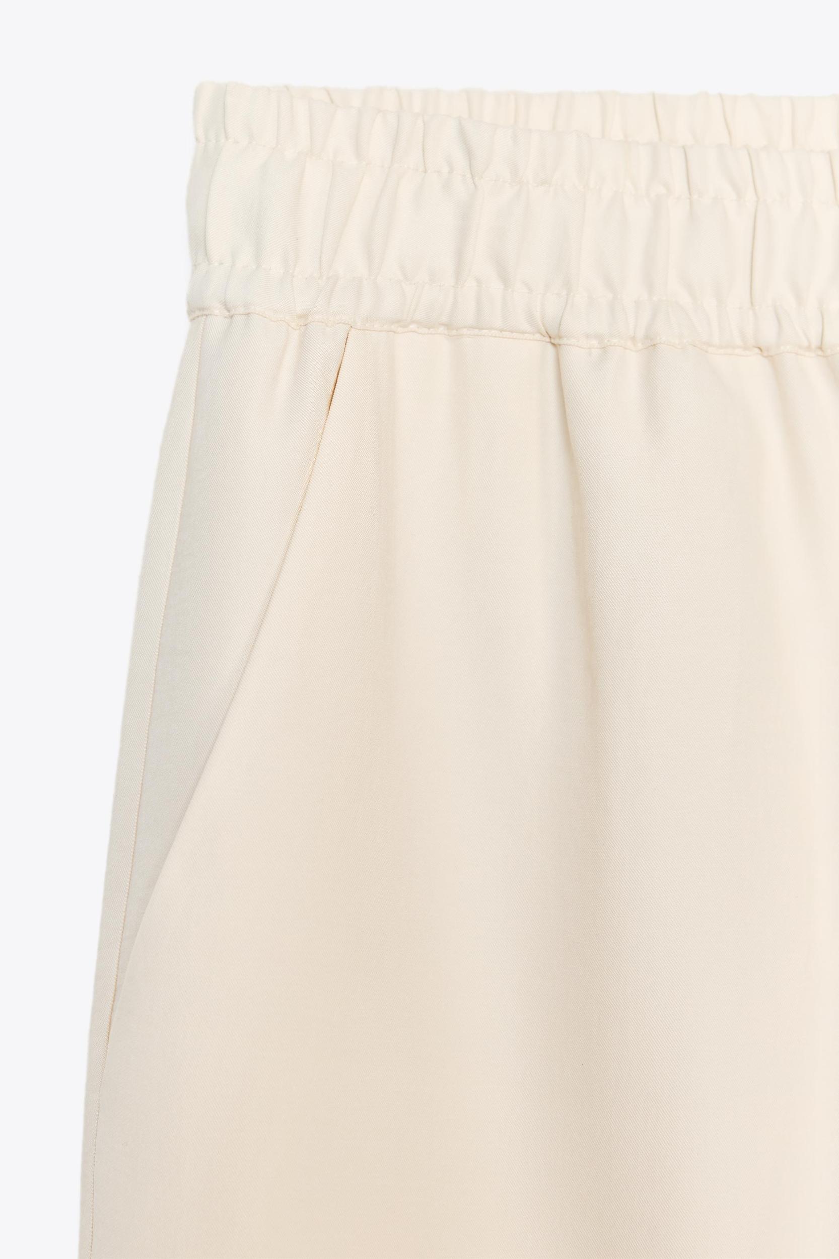 ELASTIC WAIST WIDE LEG PANTS Product Image