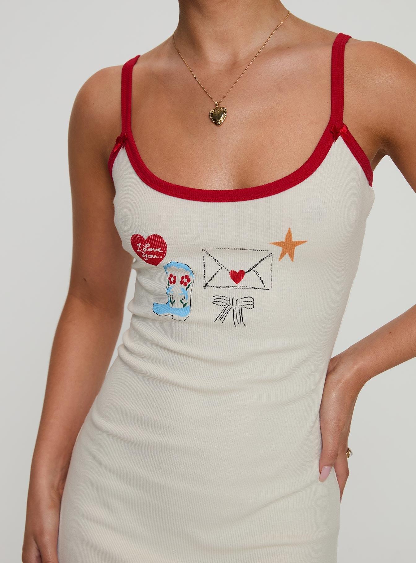 Letters Of Love Rib Sleep Mini Dress Multi Product Image