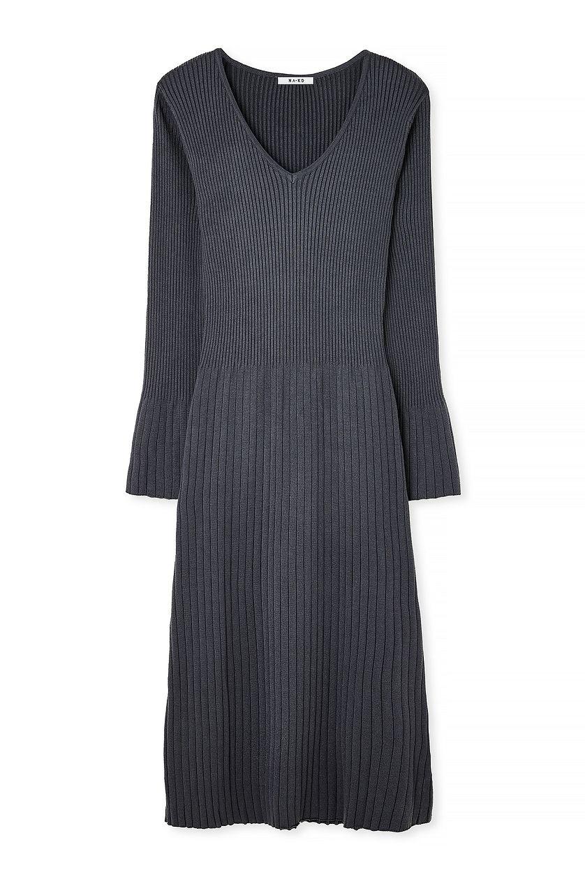 Ribbed Knitted Midi Dress Product Image
