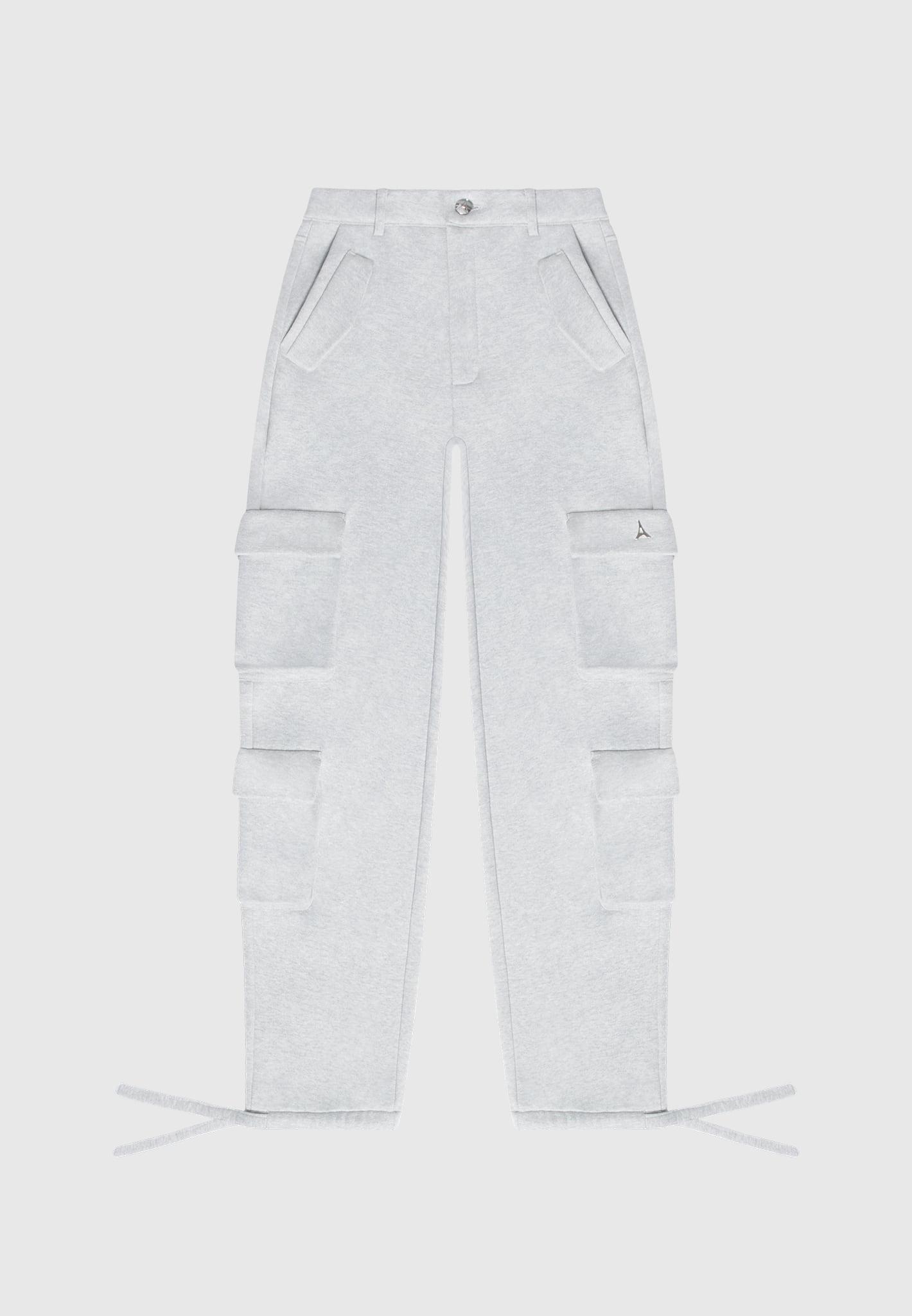 High Waisted Jersey Cargo Pants - Grey Female Product Image