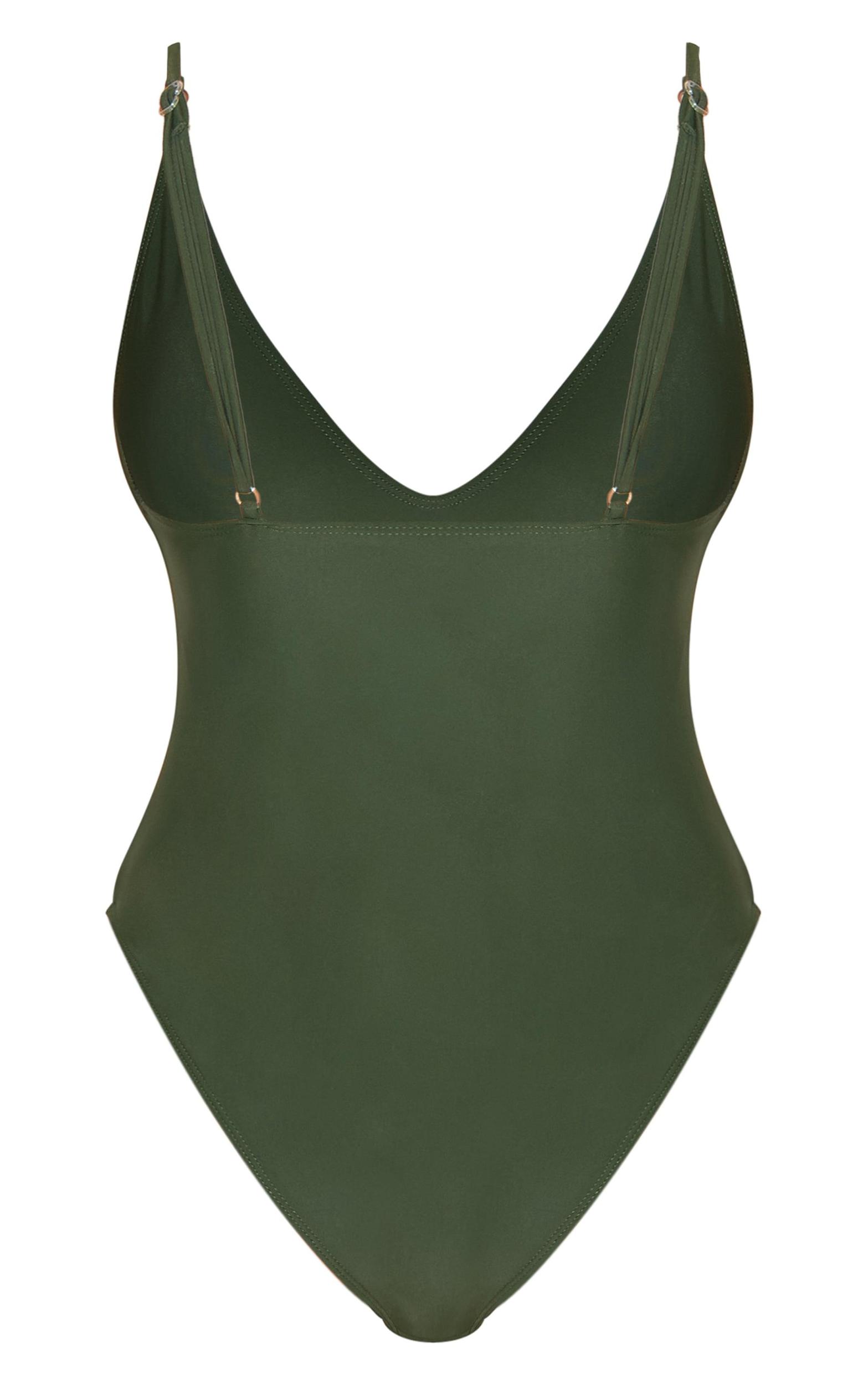 Khaki Basic Low Scoop Swimsuit Product Image