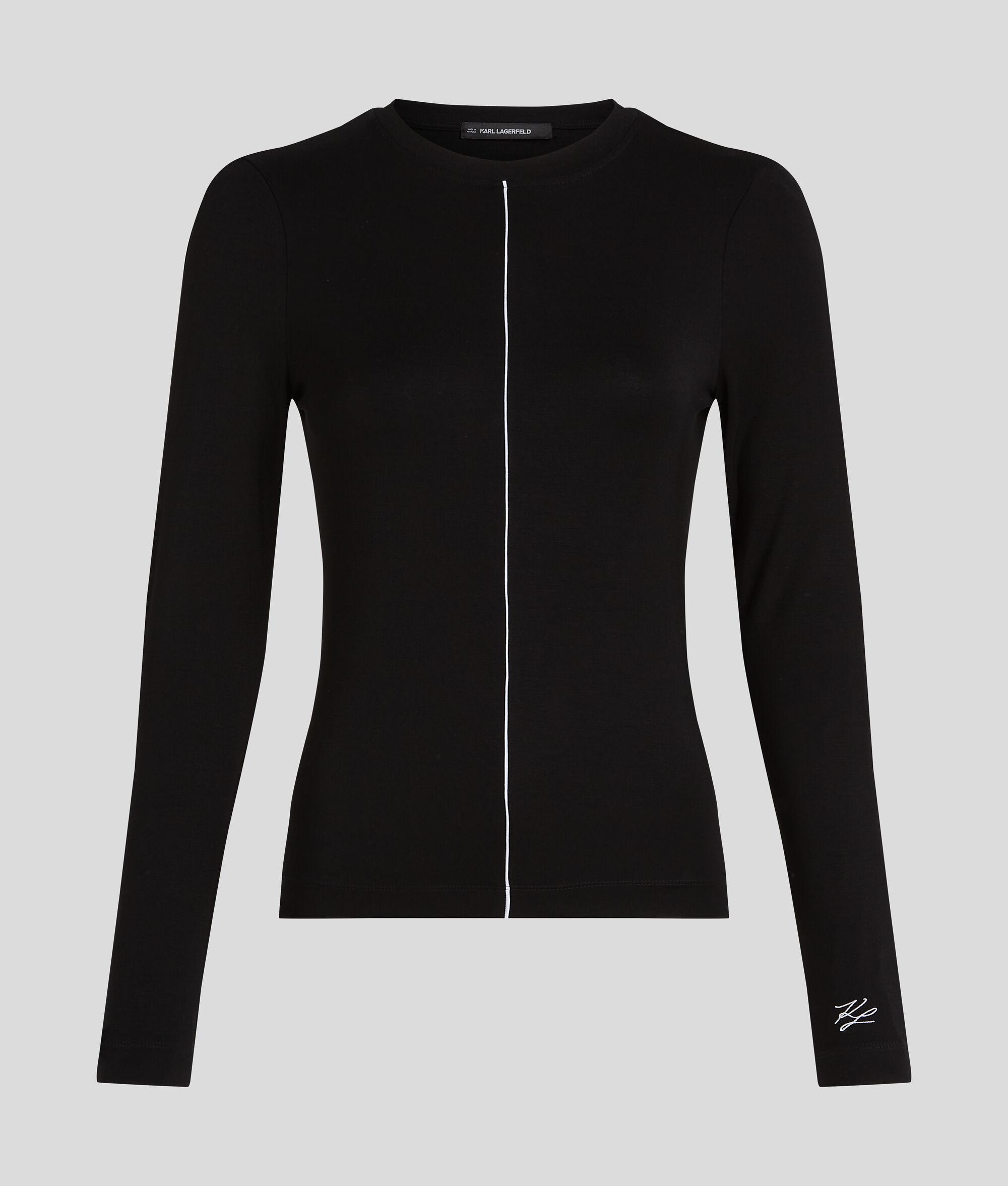 CONTRAST PIPING LONG-SLEEVED TOP Product Image