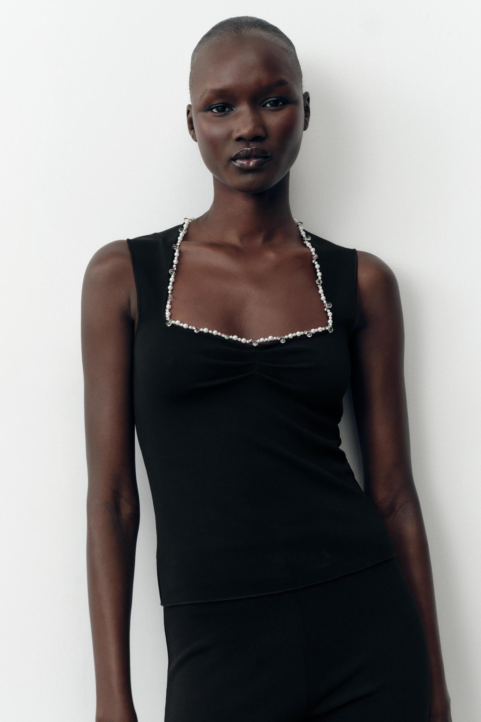 STRETCH TOP WITH METALLIC THREAD Product Image