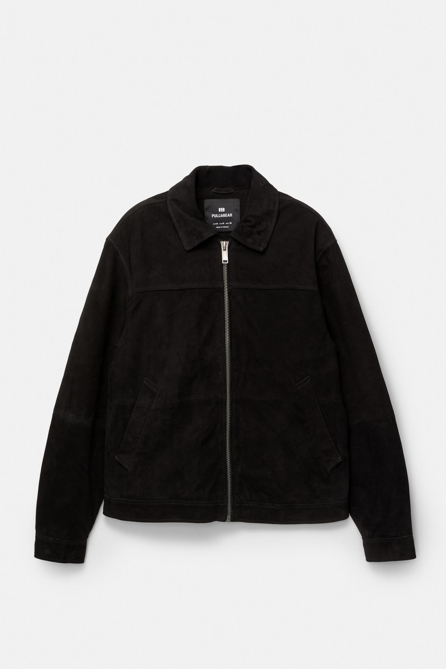 Black faux suede jacket Product Image