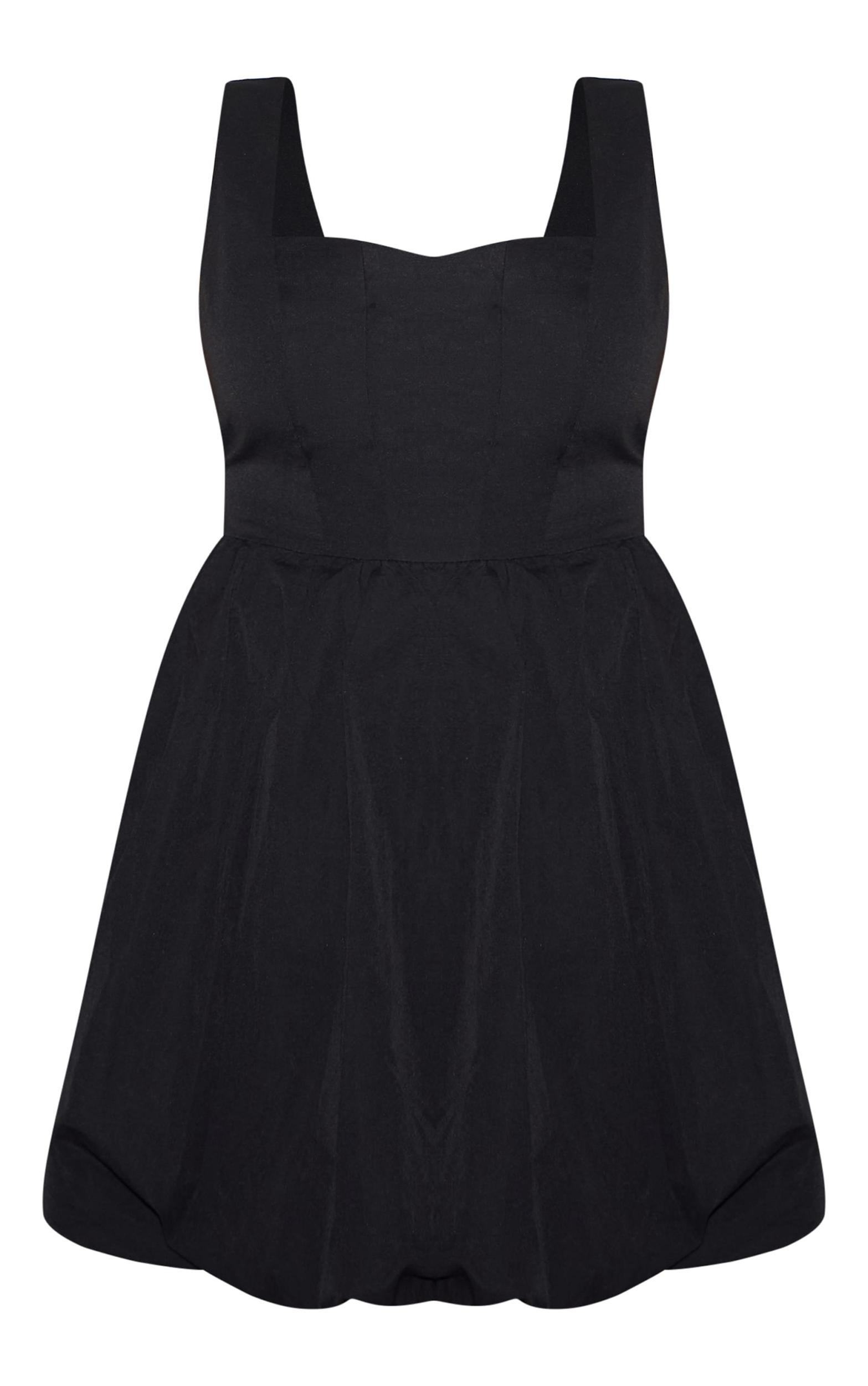 Plus Black Puffball Mini Dress Product Image