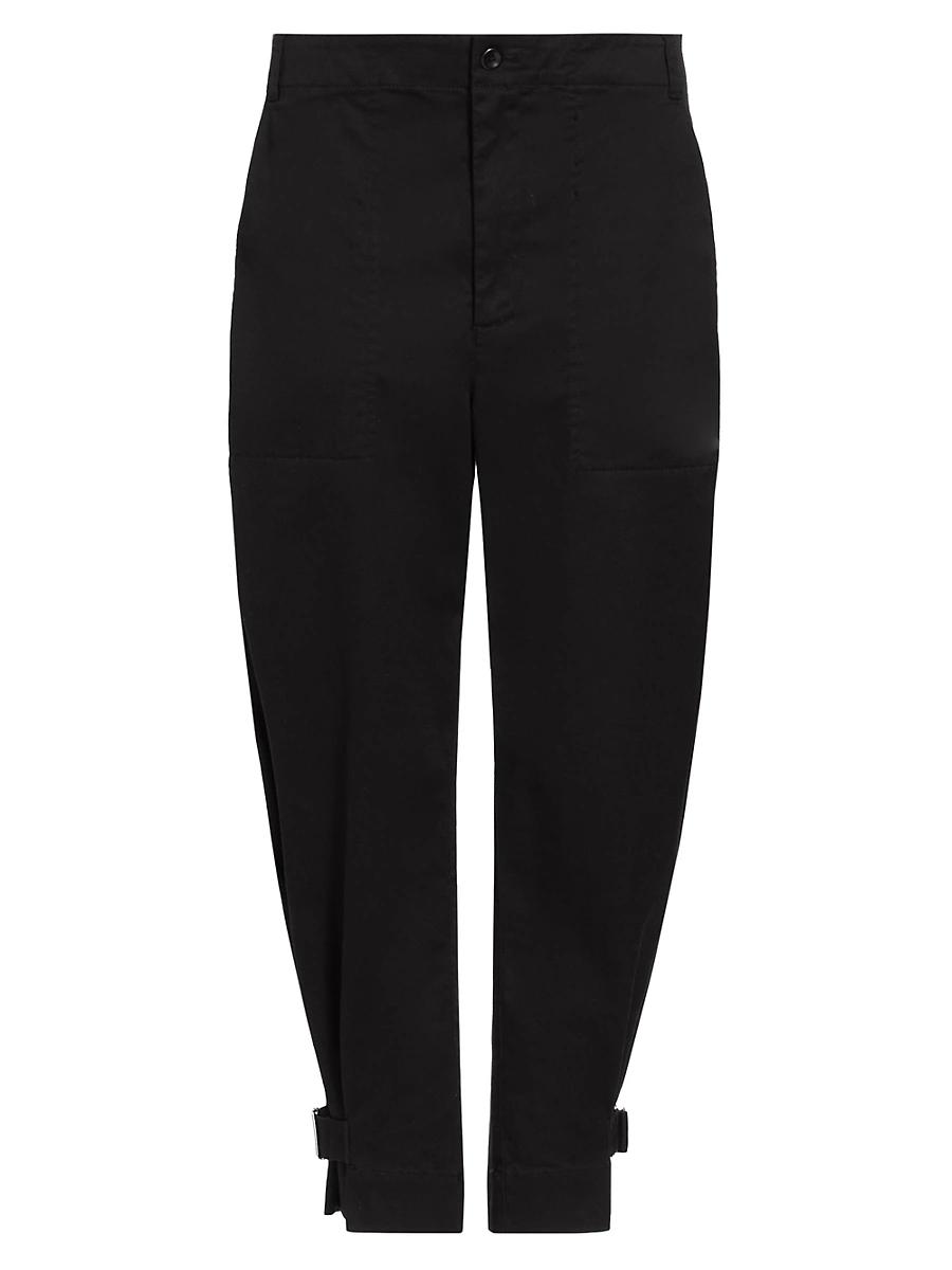 Womens Cotton Twill Tapered Crop Pants Product Image