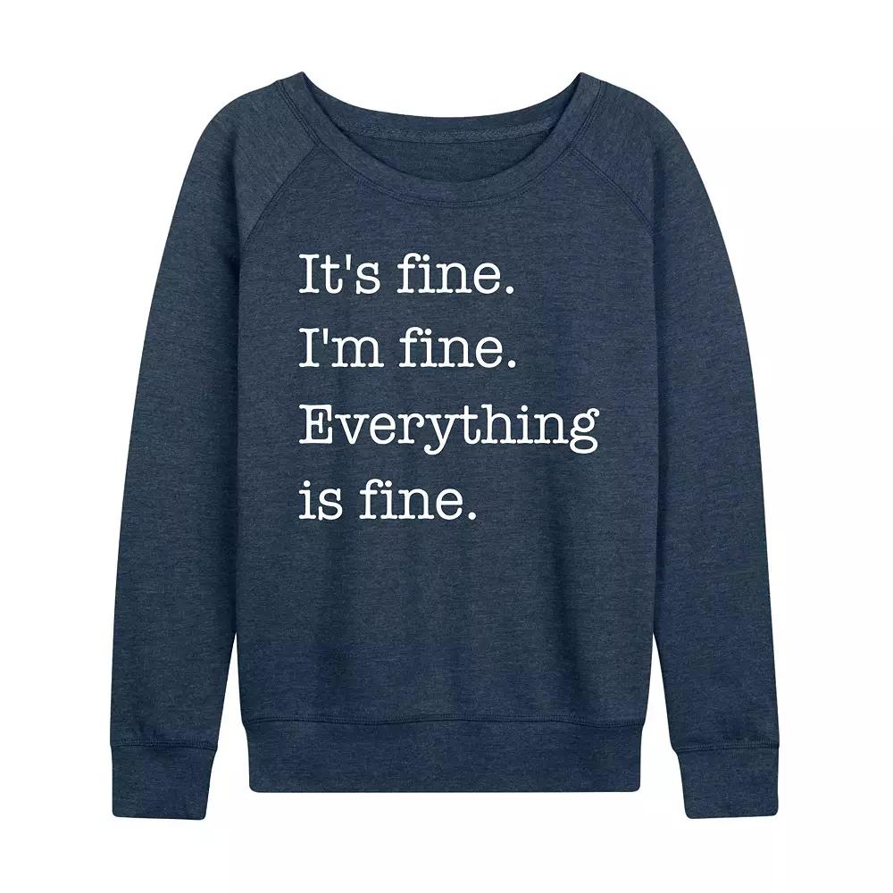 Women's It's Fine I'm Fine French Terry Long Sleeve Tee, Girl's,  Product Image