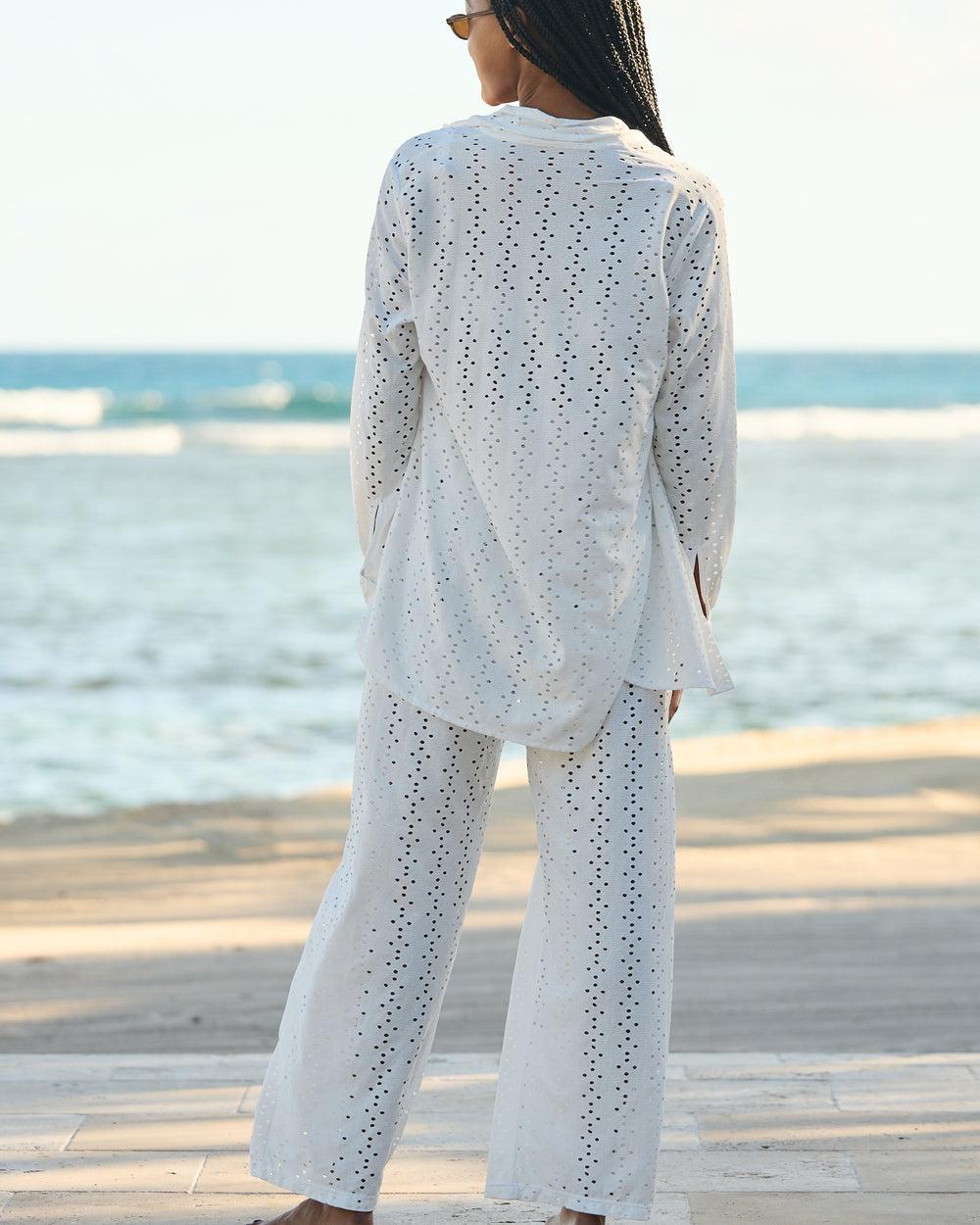 The Santorini - Luxe Eyelet Resort Shirt Product Image
