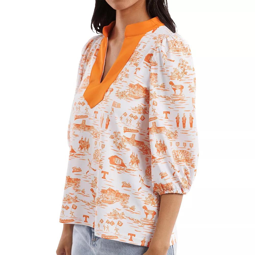 Women's Smith & Quinn Tennessee Orange/White Tennessee Volunteers Tailgate Collection Eliza Top, Size: XS Product Image