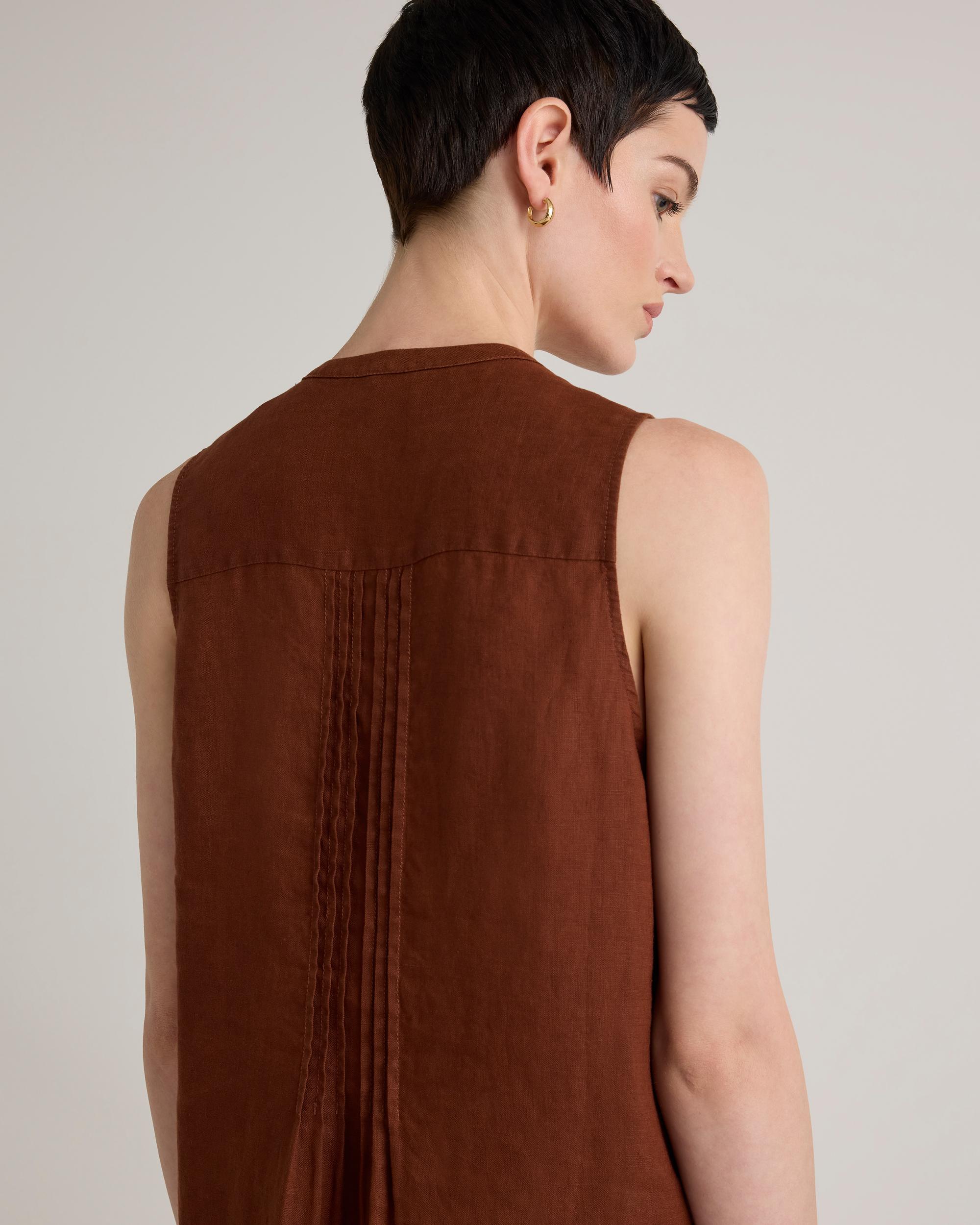 Quince | Women's 100% European Linen Sleeveless Swing Dress Size XL Product Image