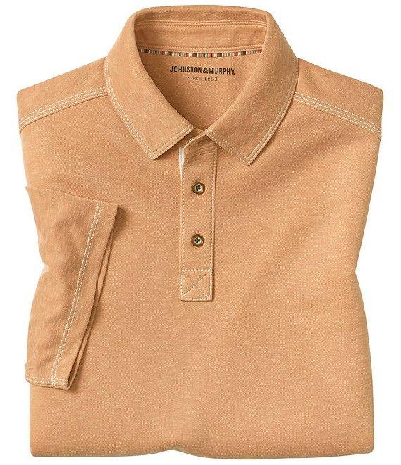 Johnston & Murphy Vintage Slub Short Sleeve Polo Shirt Product Image