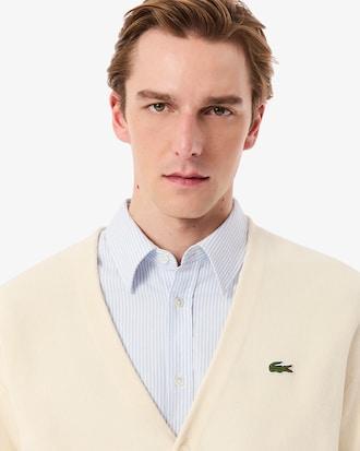 Relaxed Fit Stripe Detail Cotton Cardigan Product Image