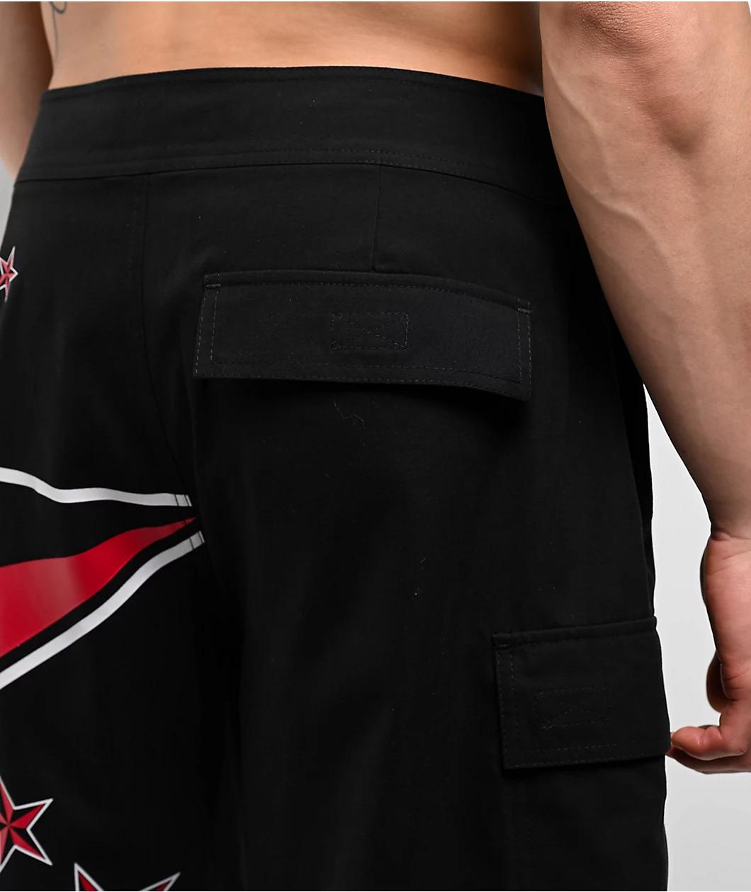 Empyre Rail Star Black Cargo Board Shorts Product Image