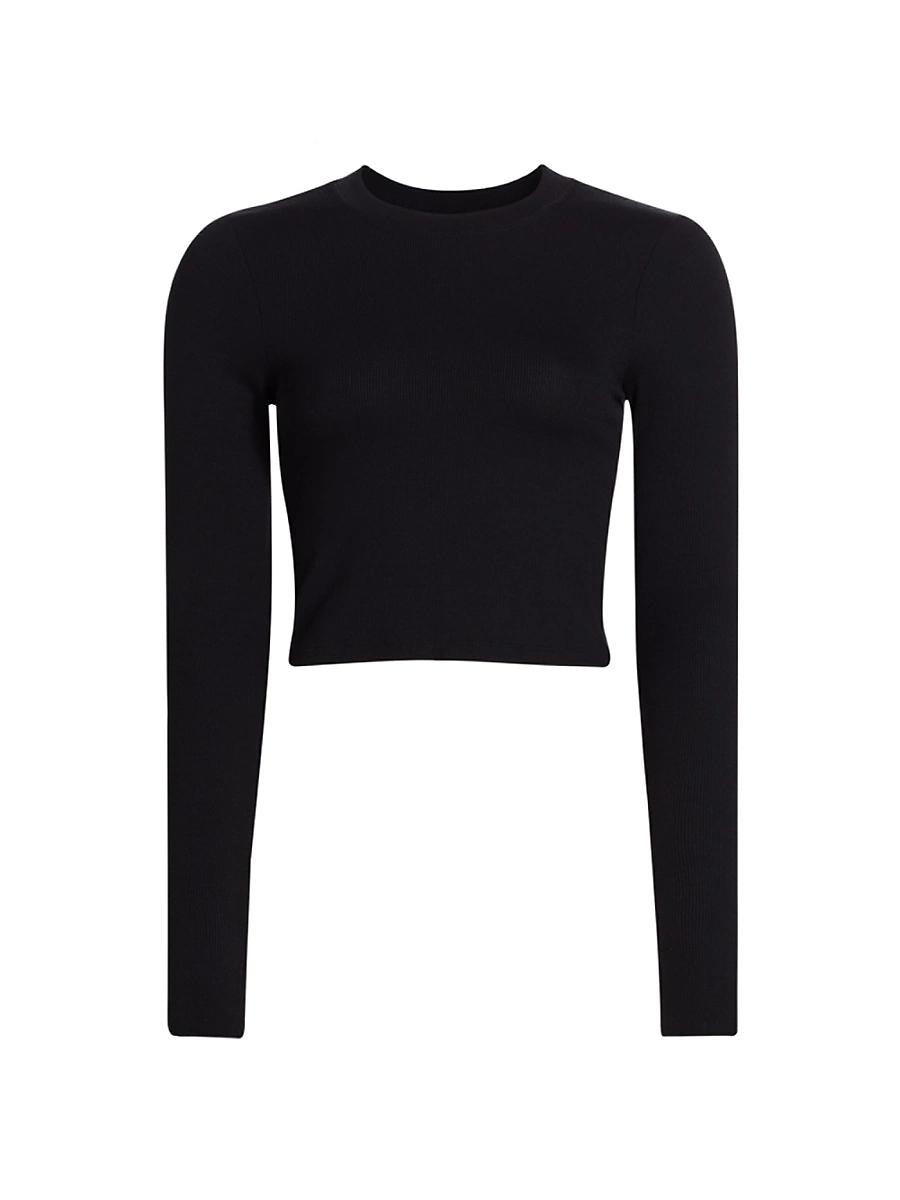 Womens Louise Ribbed Long-Sleeve Crop Top Product Image