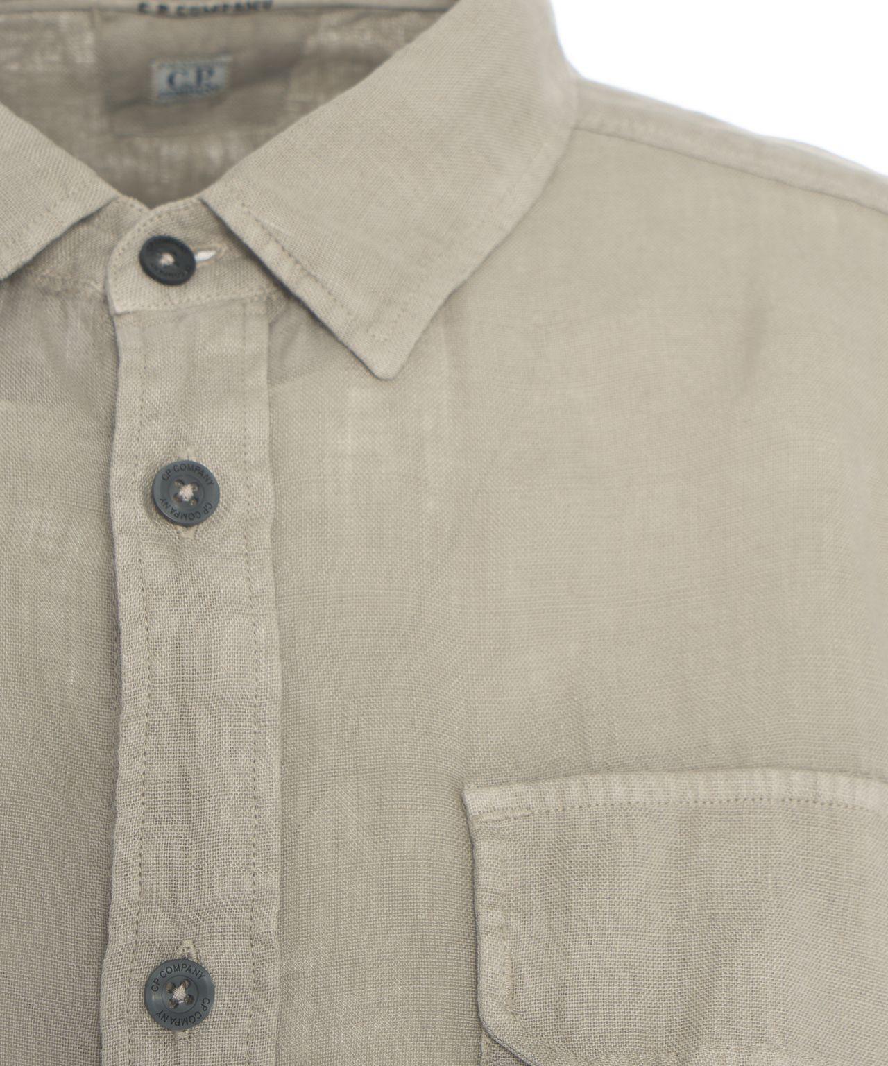 Linen shirt with logo Product Image