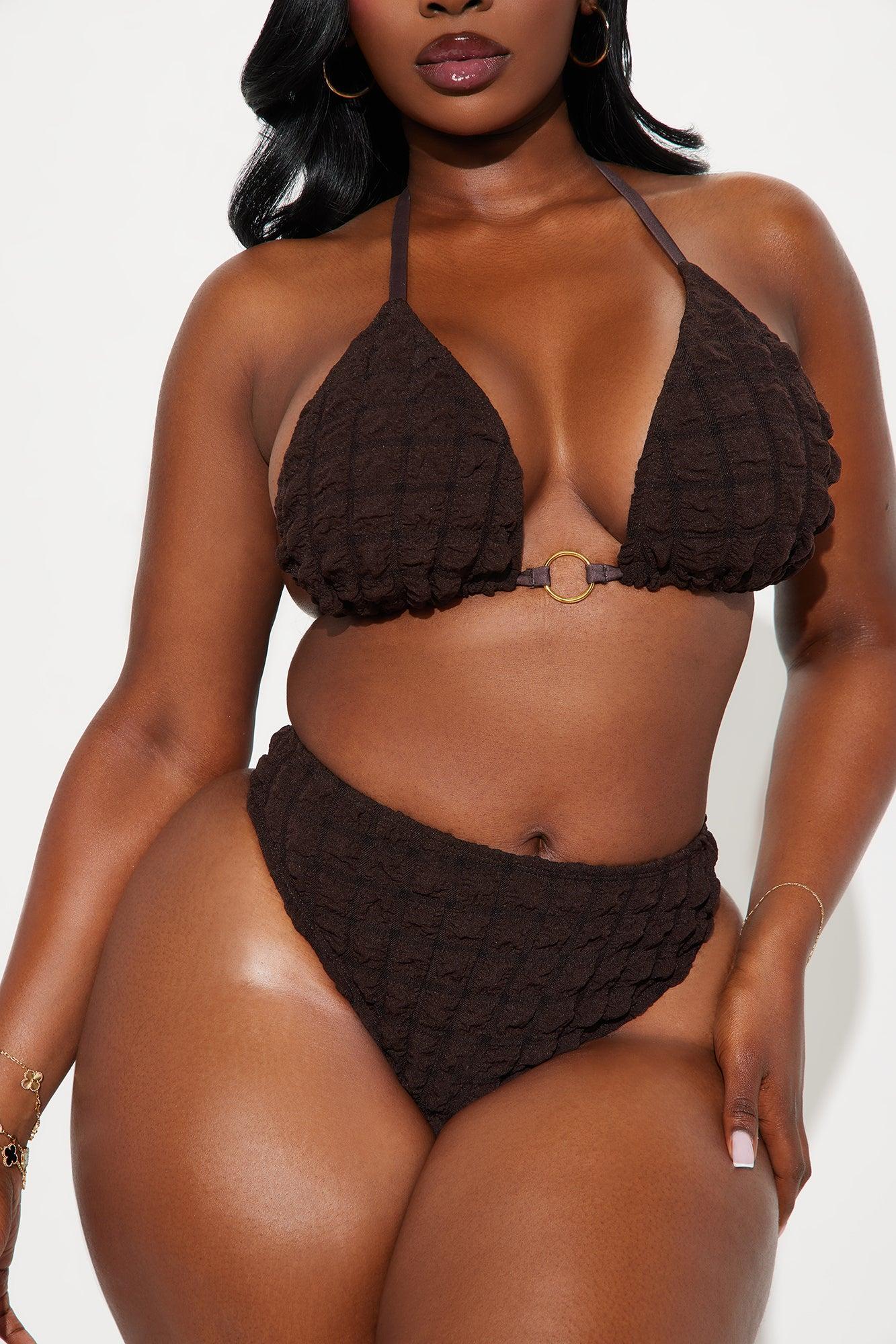 Serena Bubble 3 Piece Bikini Set - Chocolate Product Image