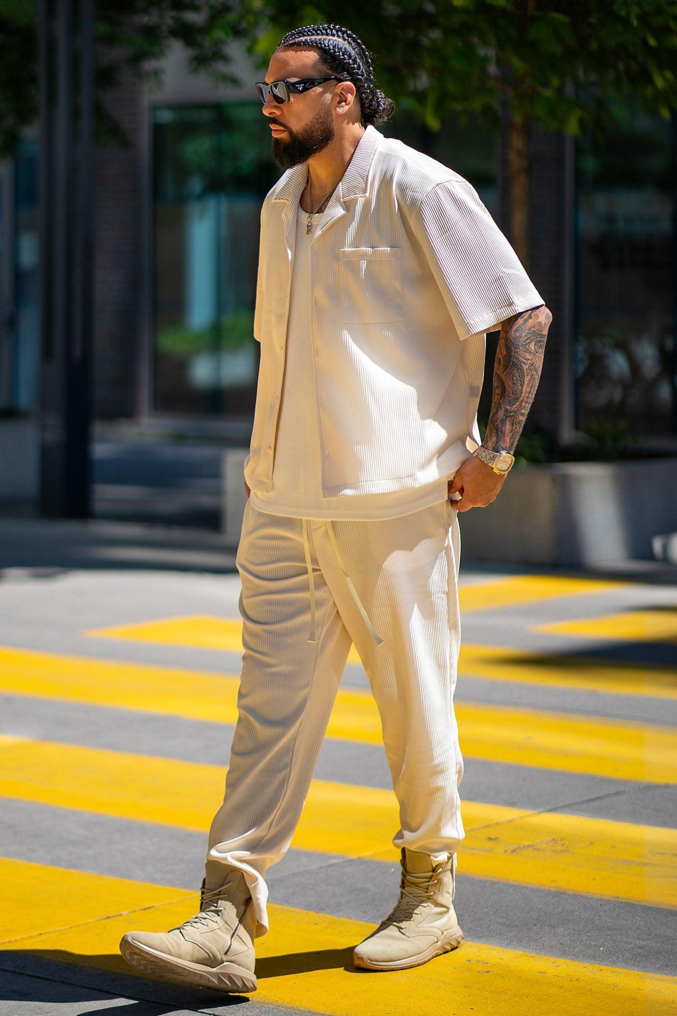 Show Up Slim Slit Pants - Off White Product Image