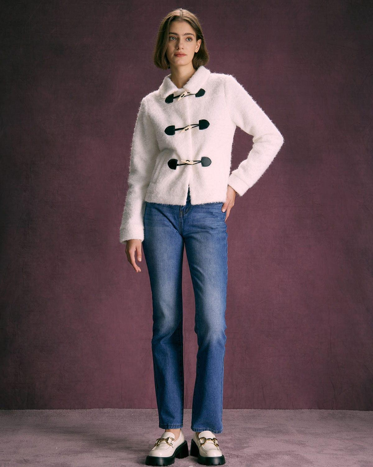 The White Horn Button Long Sleeve Jacket Product Image