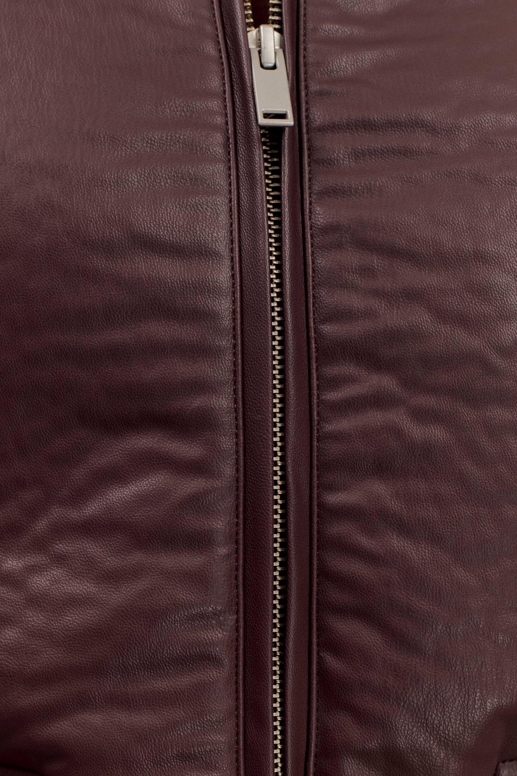 Codi Faux Leather Bomber Jacket - Merlot Product Image