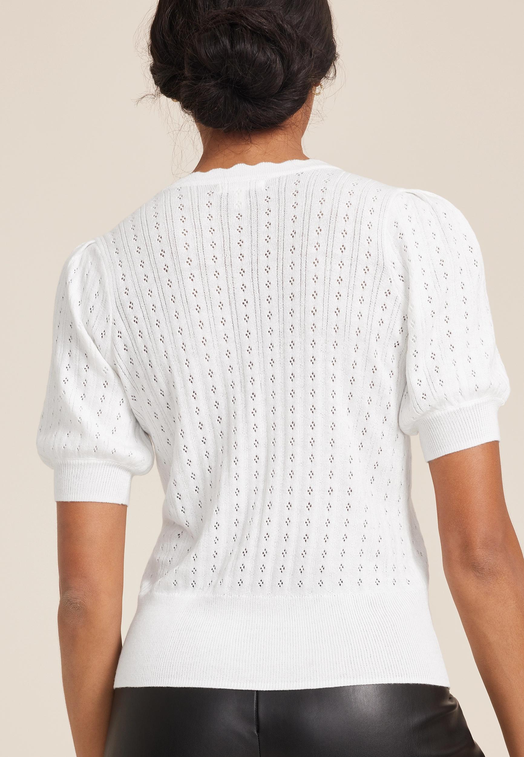 Scalloped Pointelle Cardigan Product Image