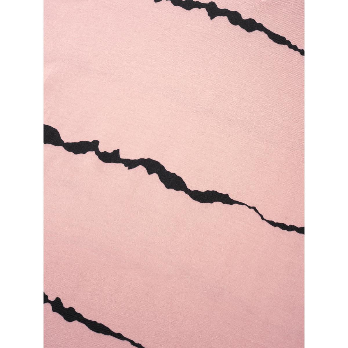 Plus Size Striped Contrast Petal Sleeve T-shirt Crepe Women Elegant Striped Everyday T-shirts BloomChic 26/4X Product Image