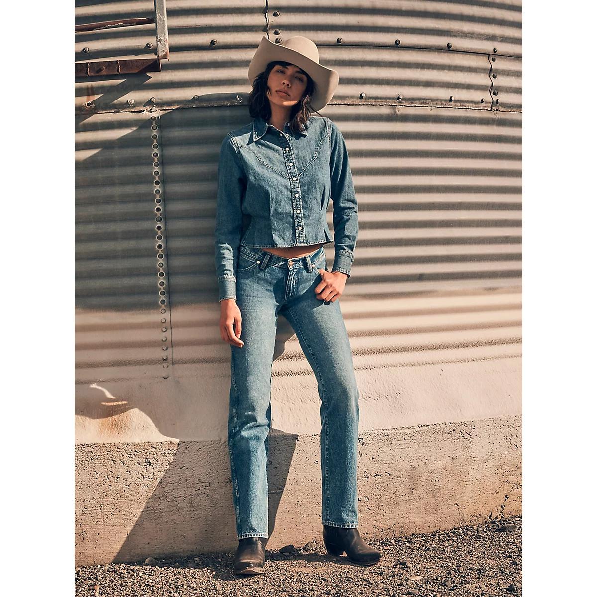 Women's Low Rise Cowboy Jean in Lasso Lagoon Product Image