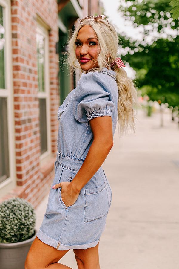 The Jill Denim Romper Product Image