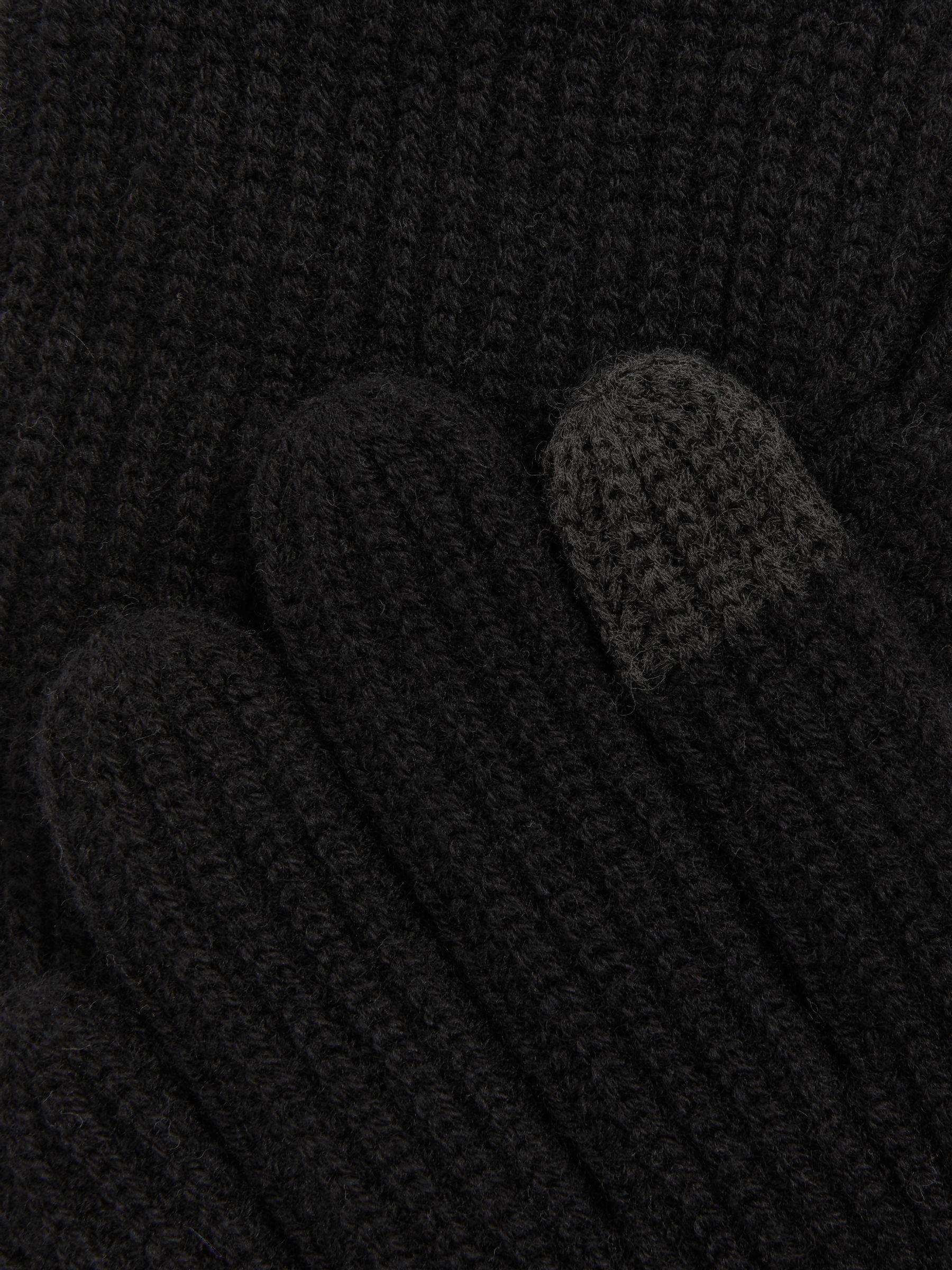 Ribbed-Merino Touchscreen Gloves in Black Product Image