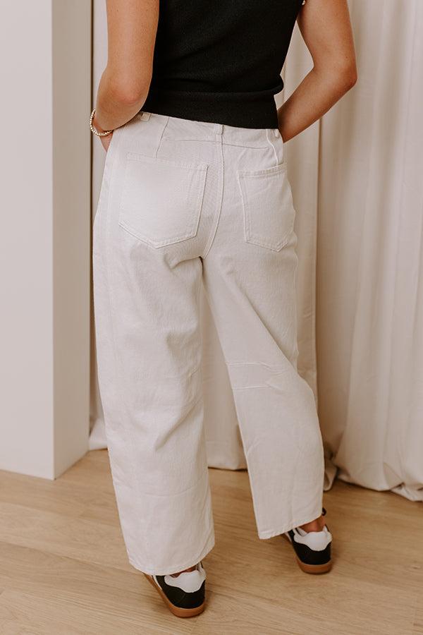 The Cristy High Waist Wide Leg Jean in Ivory Product Image