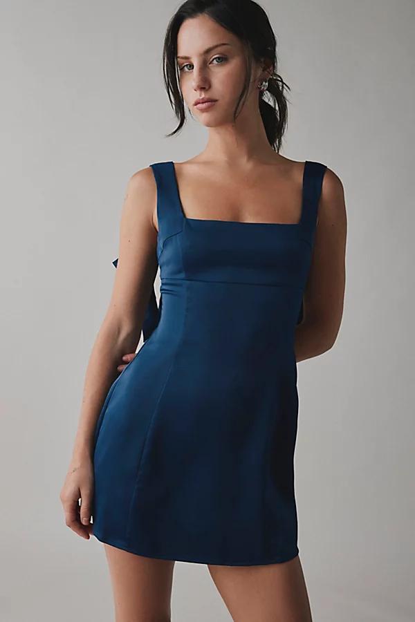 Urban Outfitters UO Bri Double Bow Satin Mini Dress Womens at Urban Outfitters Product Image